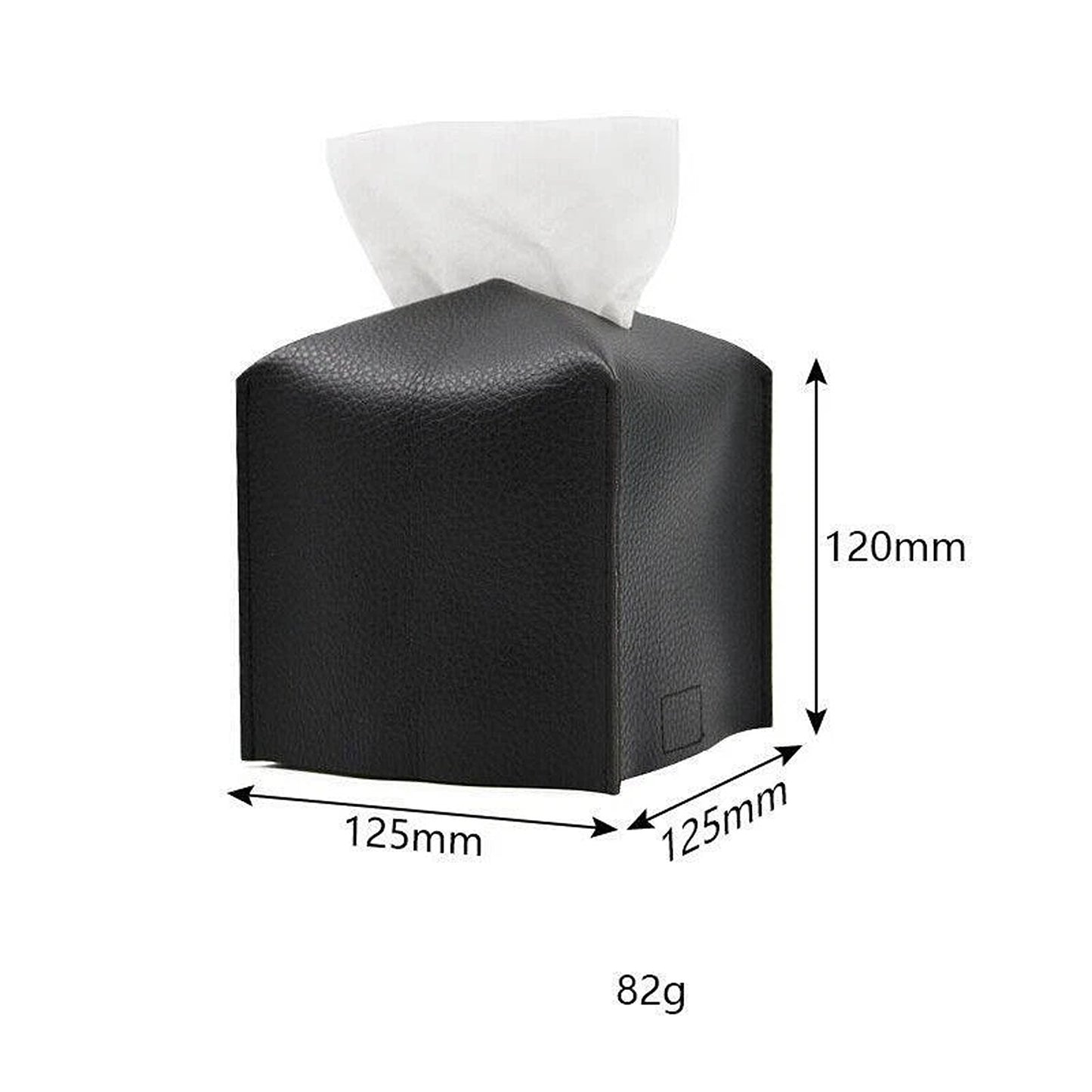 Tissue Box Storage Organizer with Elegant PU Leather Finish - Black
