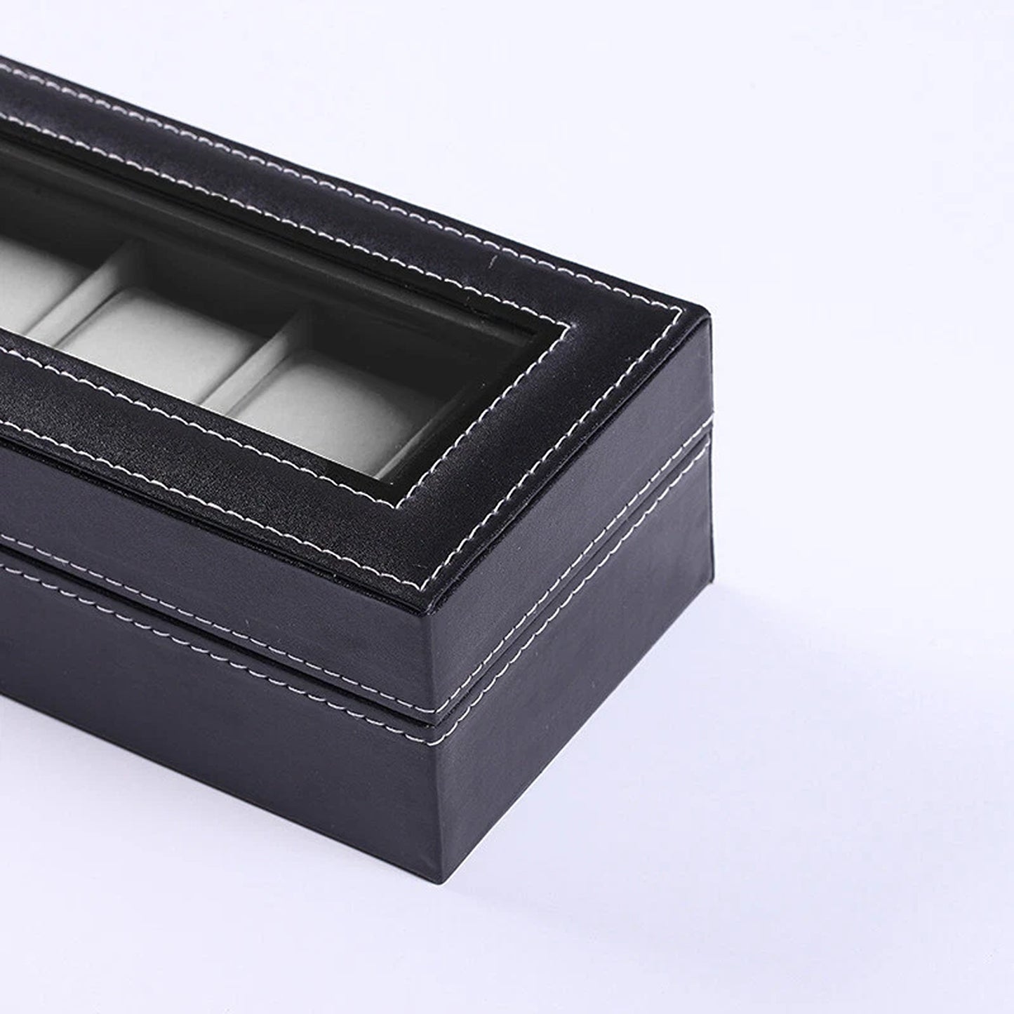 Leather Watch Display Storage Box for 6 Watches