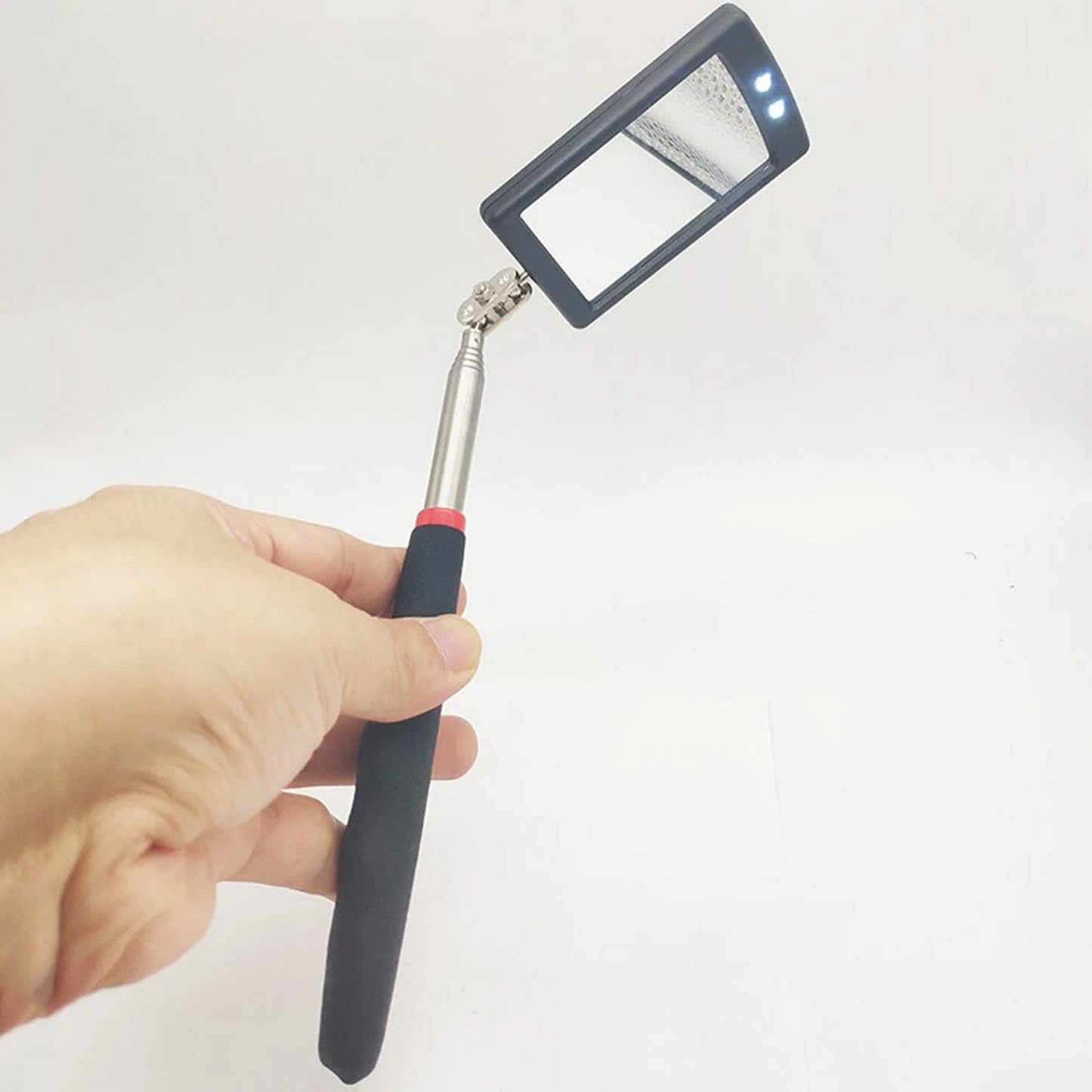 LED Inspection Mirror Extendable Telescopic Swivel Lighted Tool