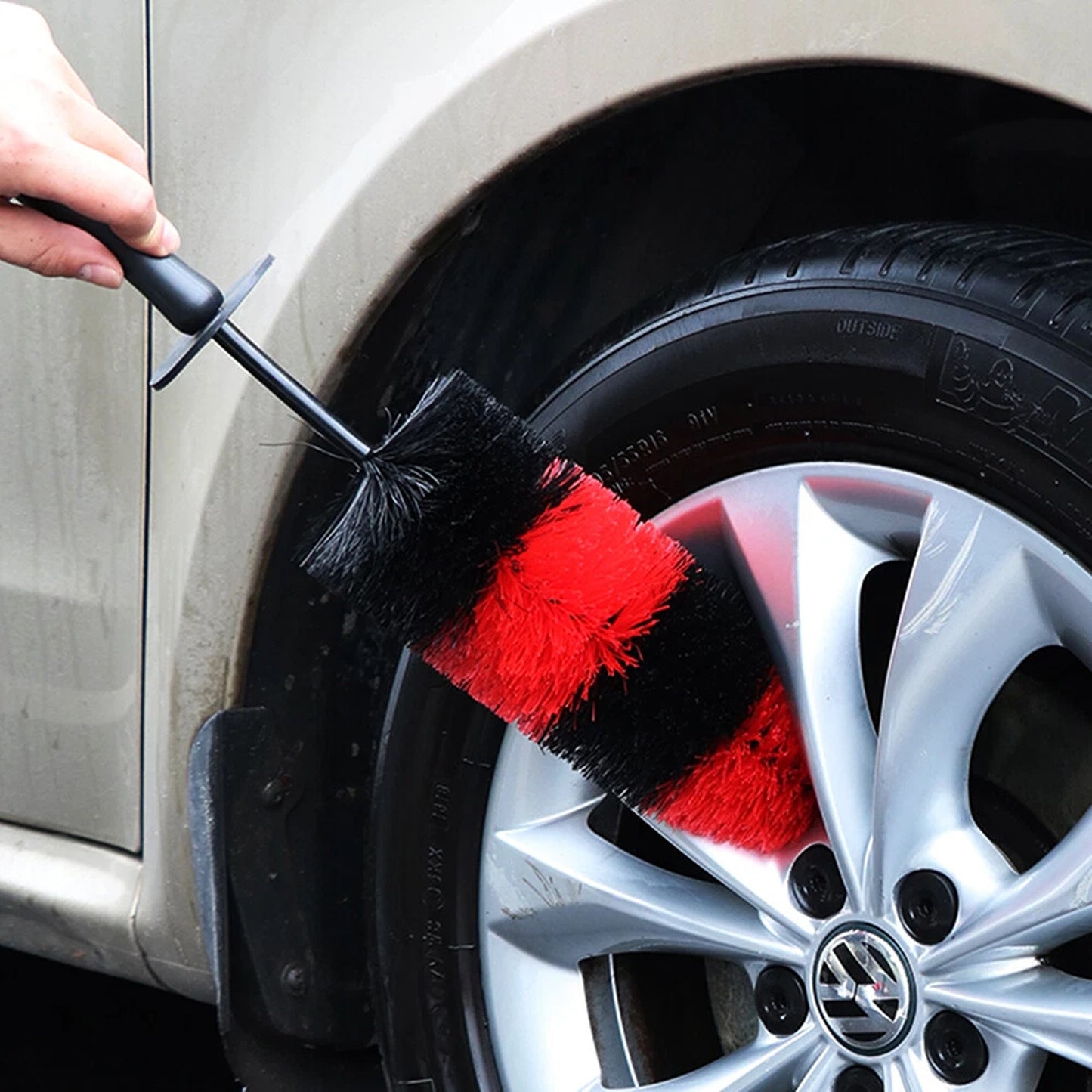 Car Wheel and Tire Cleaning Brush for Vehicle Detailing