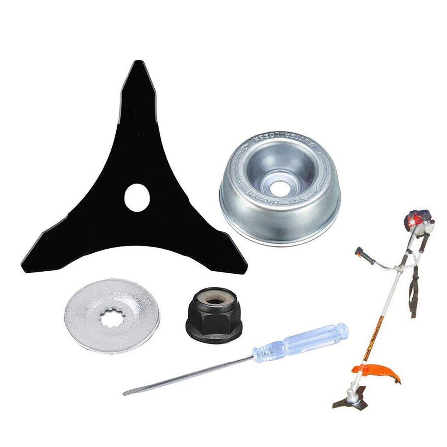 Mower Triangle Saw Blade Weed Eater Blade 3-Teeth Brush Cutter Trimmer Blade - 2pcs