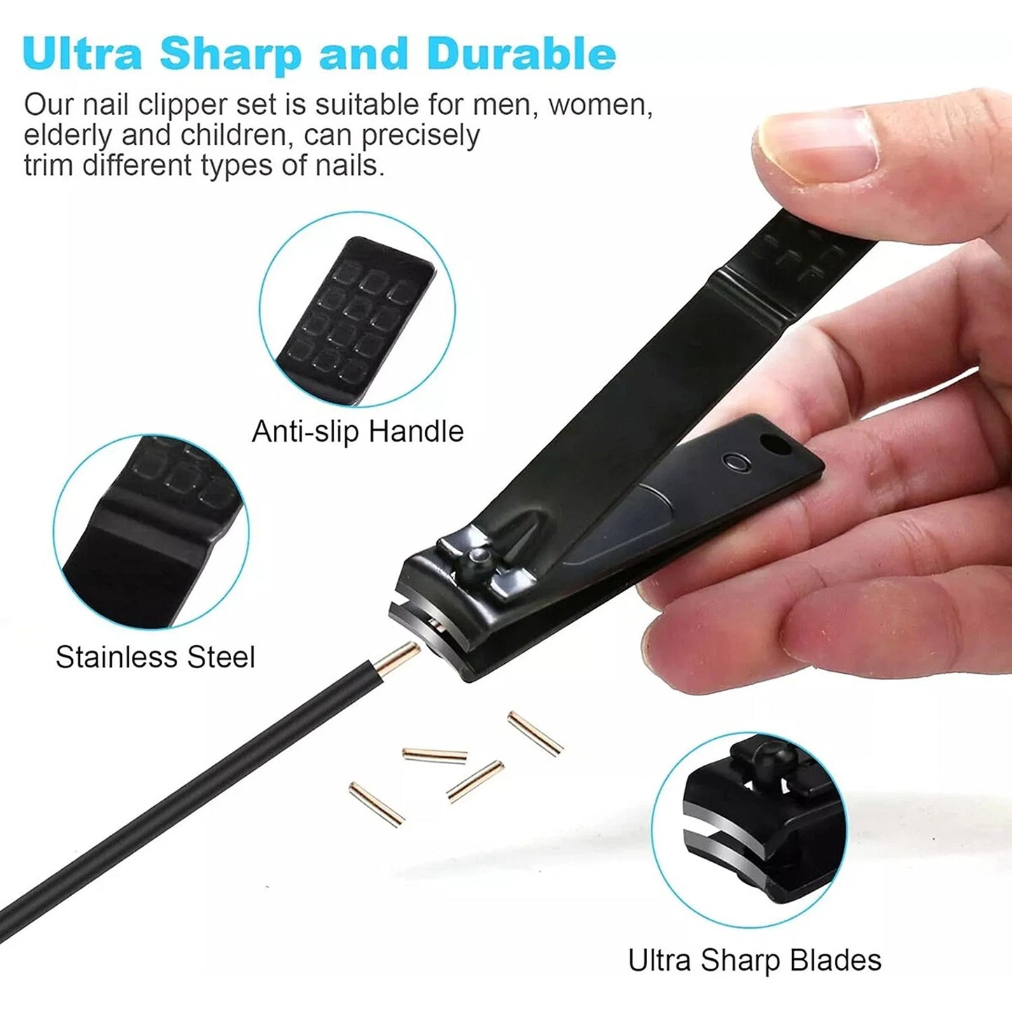 3pcs Nail Trimming Set Manicure Clippers and Cutters