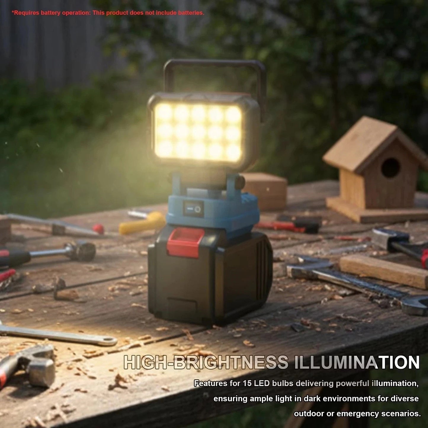 LED Work Light For Milwaukee 18V Battery With Dual USB Charging Ports