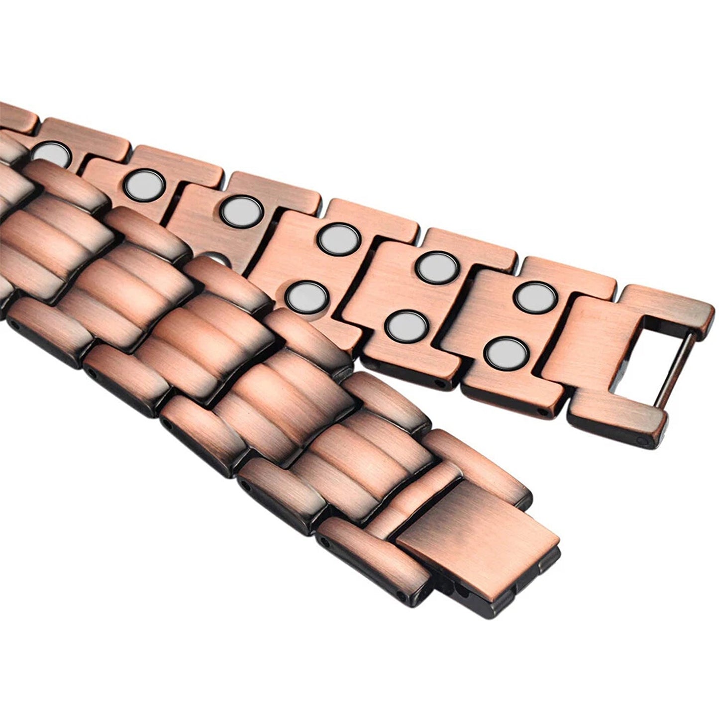 Mens Antique Copper Magnetic Bracelet Double Strength