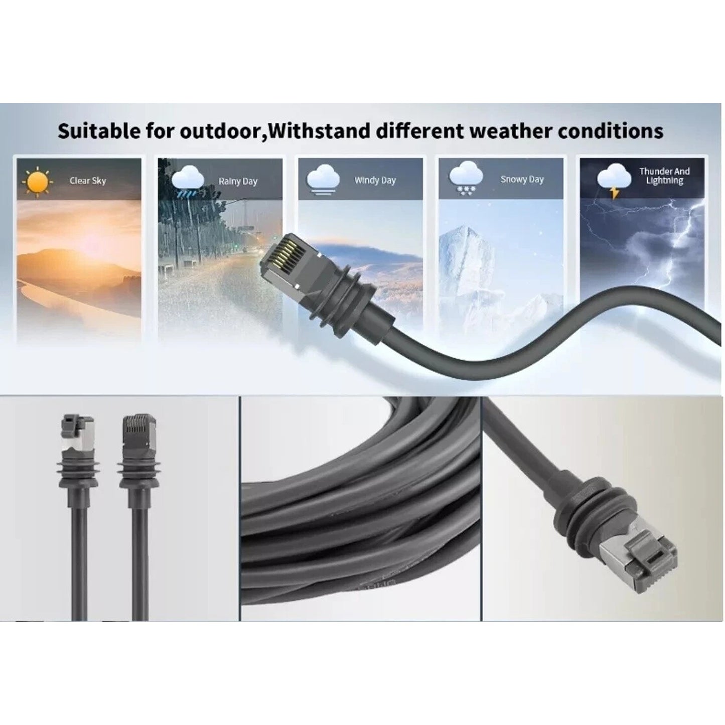 30ft Waterproof Standard Cable Compatible with Starlink Gen 3 V3