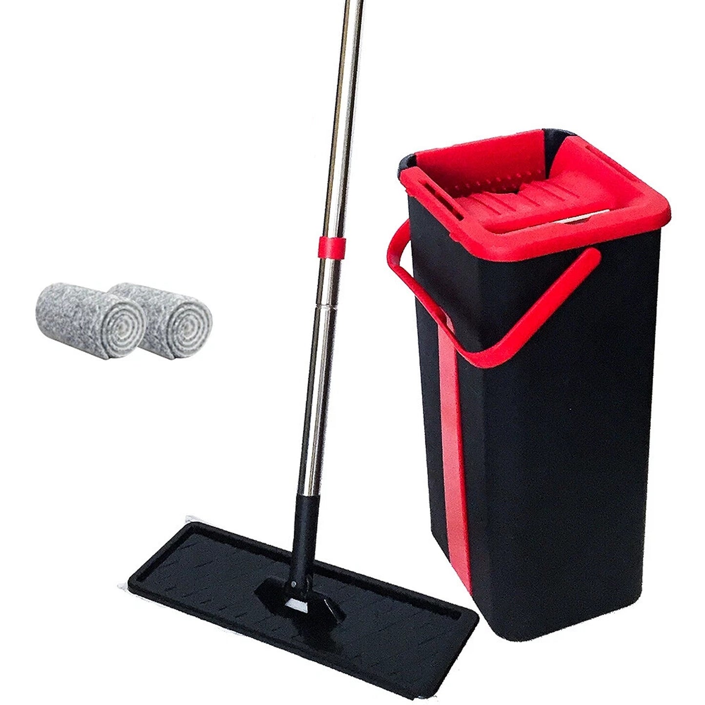 Microfibre Flat Mop and Bucket Floor Cleaner Set Wet Dry
