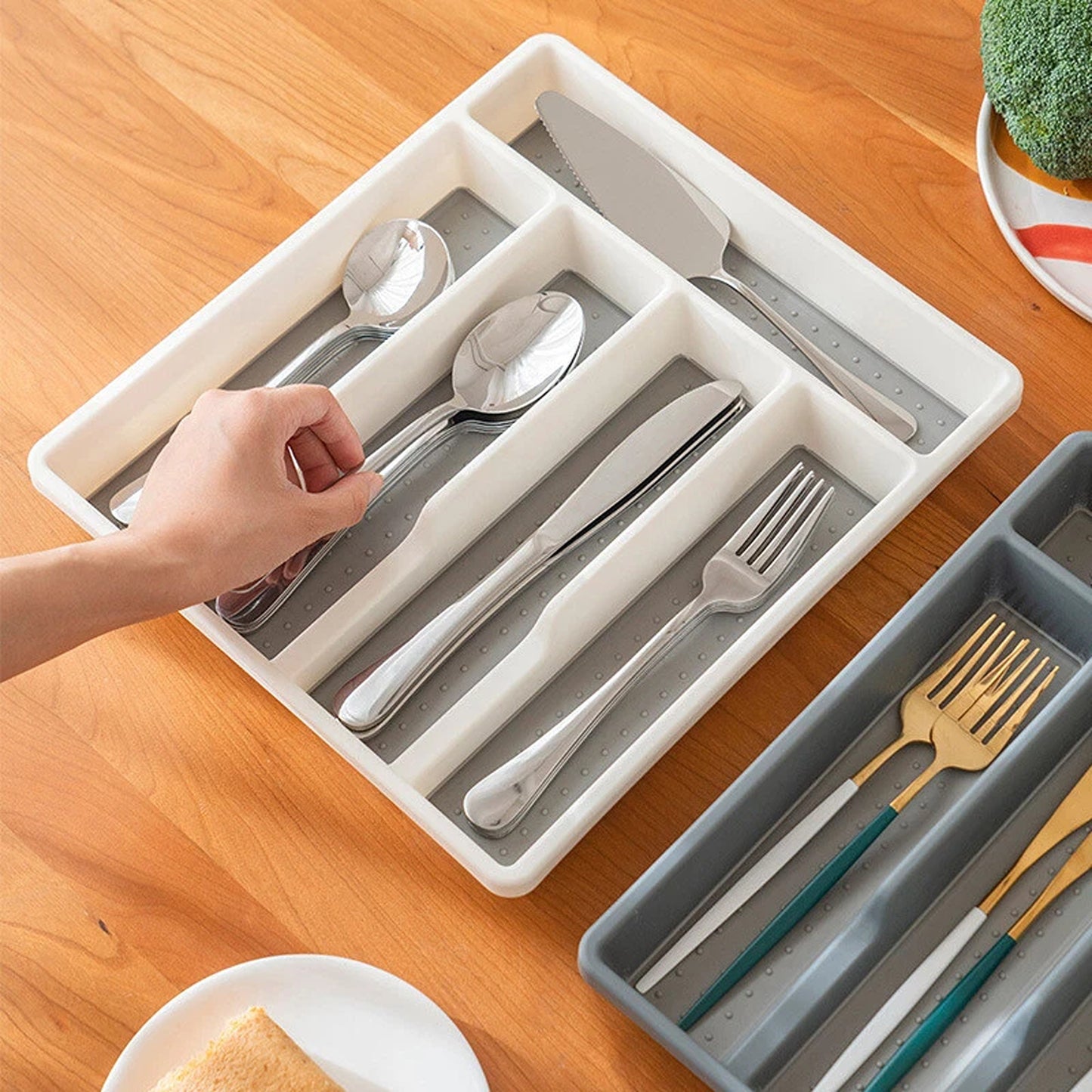 Utensil Organizer Large Kitchen Cutlery Tray Multi Purpose Drawer Insert