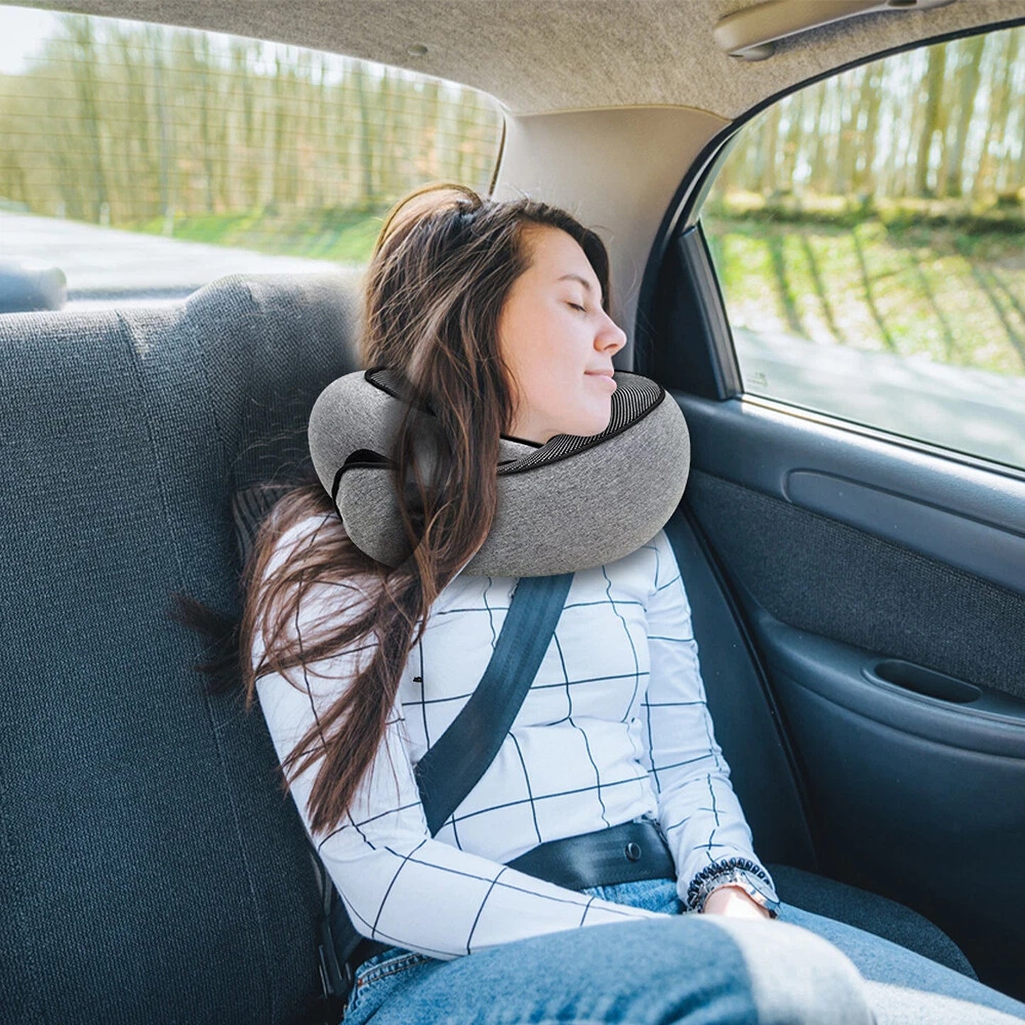 Travel Neck Pillow Memory Foam Portable Soft U Shaped Neck Head Support