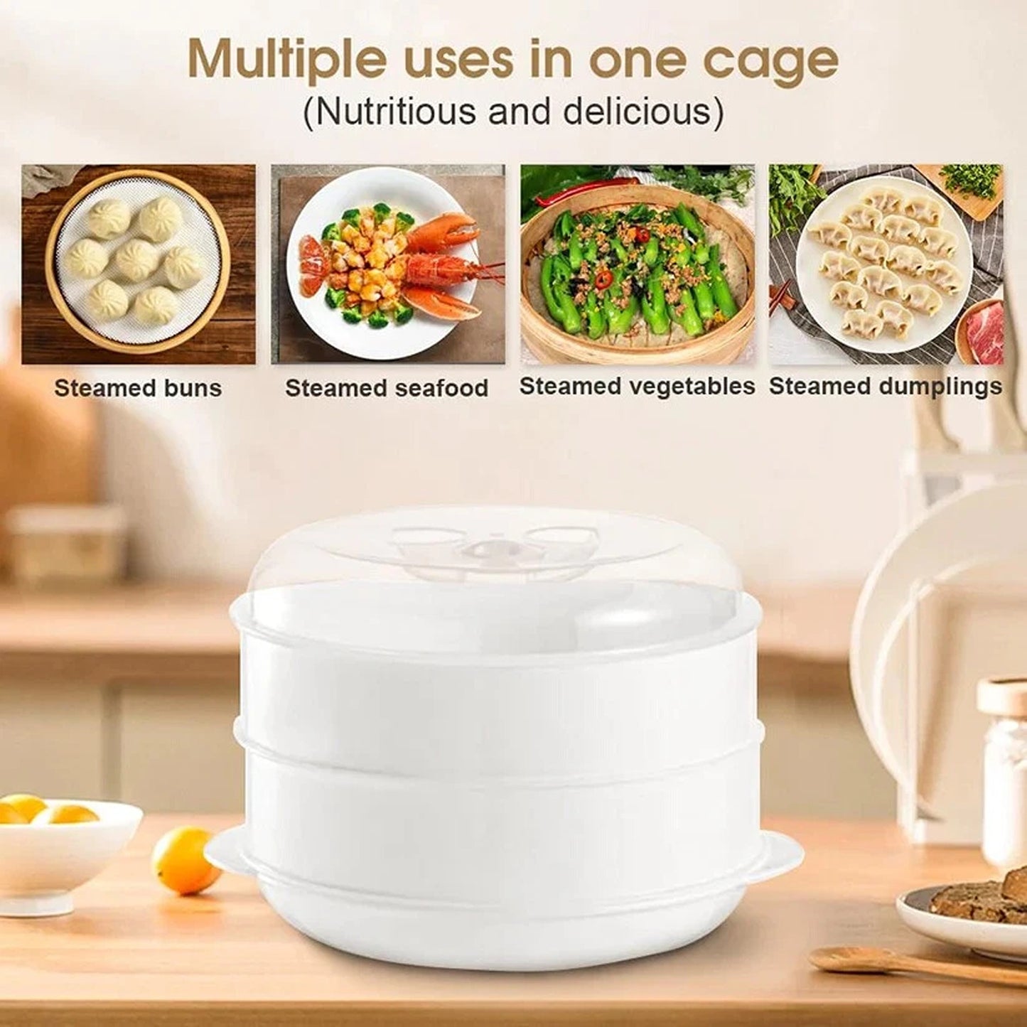 Double Layer Microwave Steamer for Quick and Healthy Cooking