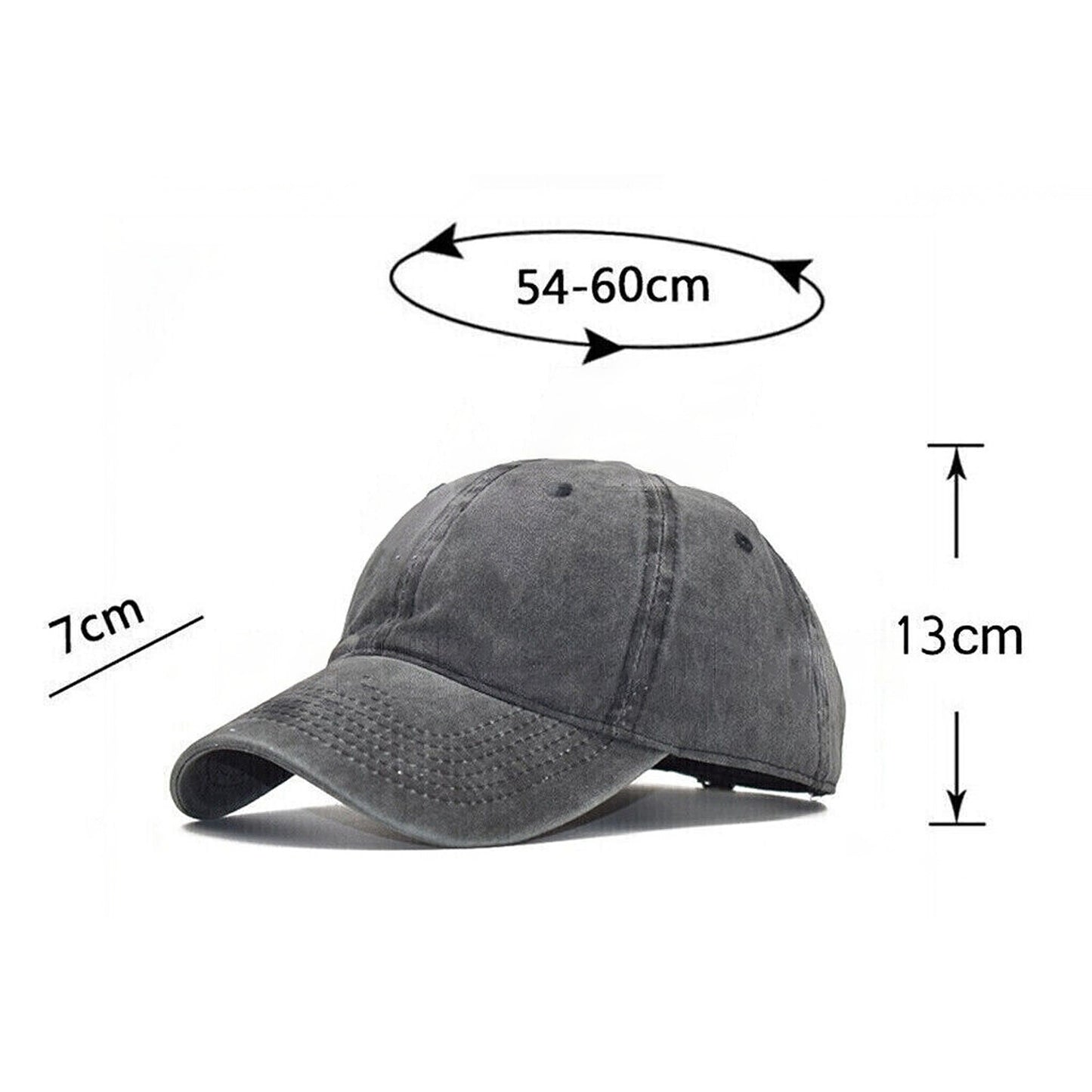 Plain Washed Baseball Cap Casual Cotton Adjustable Solid Sport Hat