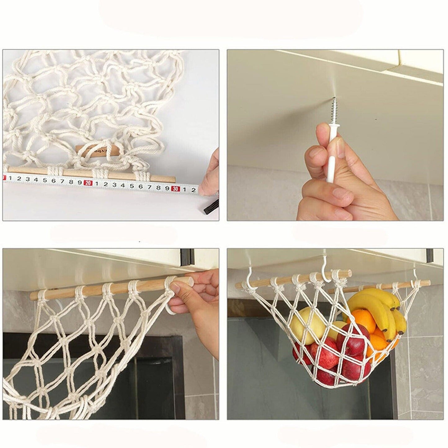 Hanging Basket 2 Styles Fruit Hammock Storage