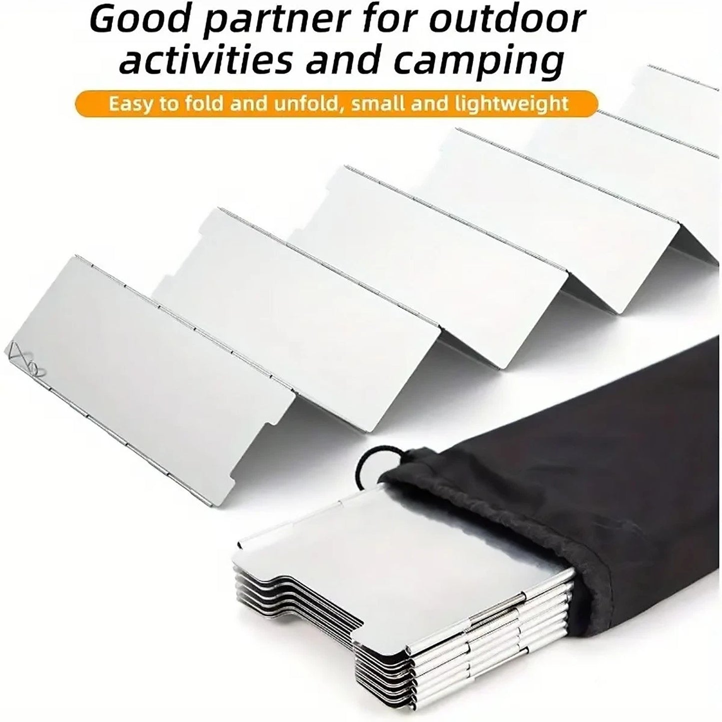 2x Camping Stove Wind Shield 10 Plates Foldable Aluminum Alloy