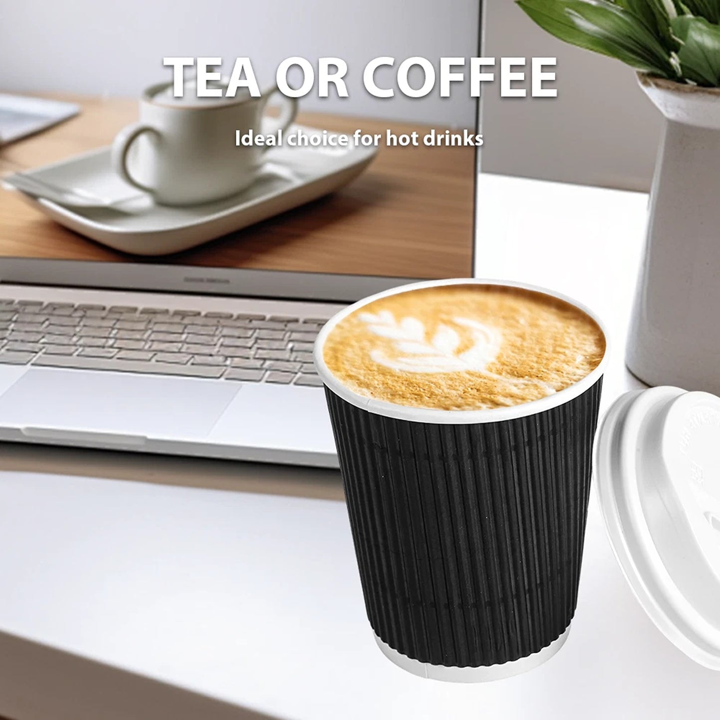 Triple Wall Coffee Cups Disposable Paper 8oz 12oz 16oz for Takeaway 50 Packs