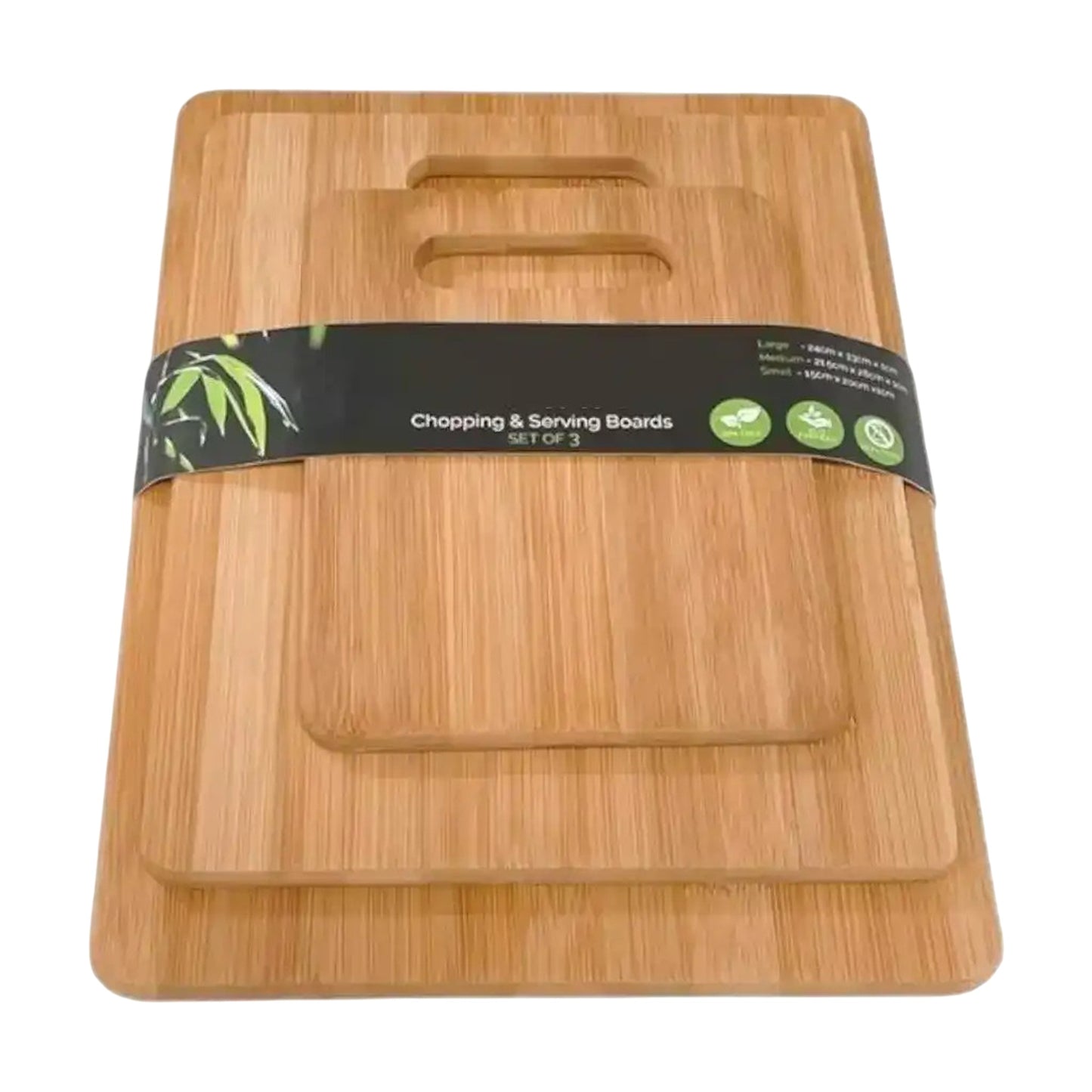 3 Piece Bamboo Cutting Board Wooden Set