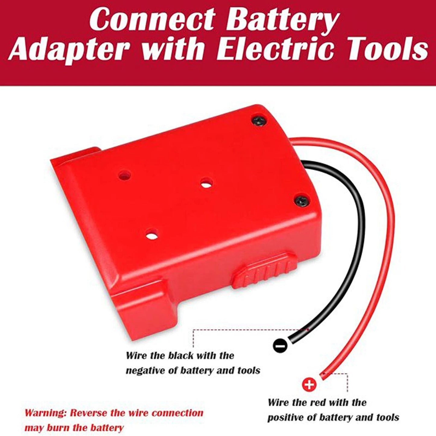 Battery Adapter For Milwaukee M18 18V Red