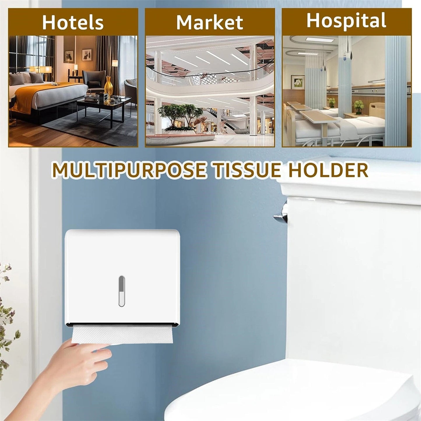 Durable Wall Mounted Paper Towel Rack for Kitchen and Bathroom