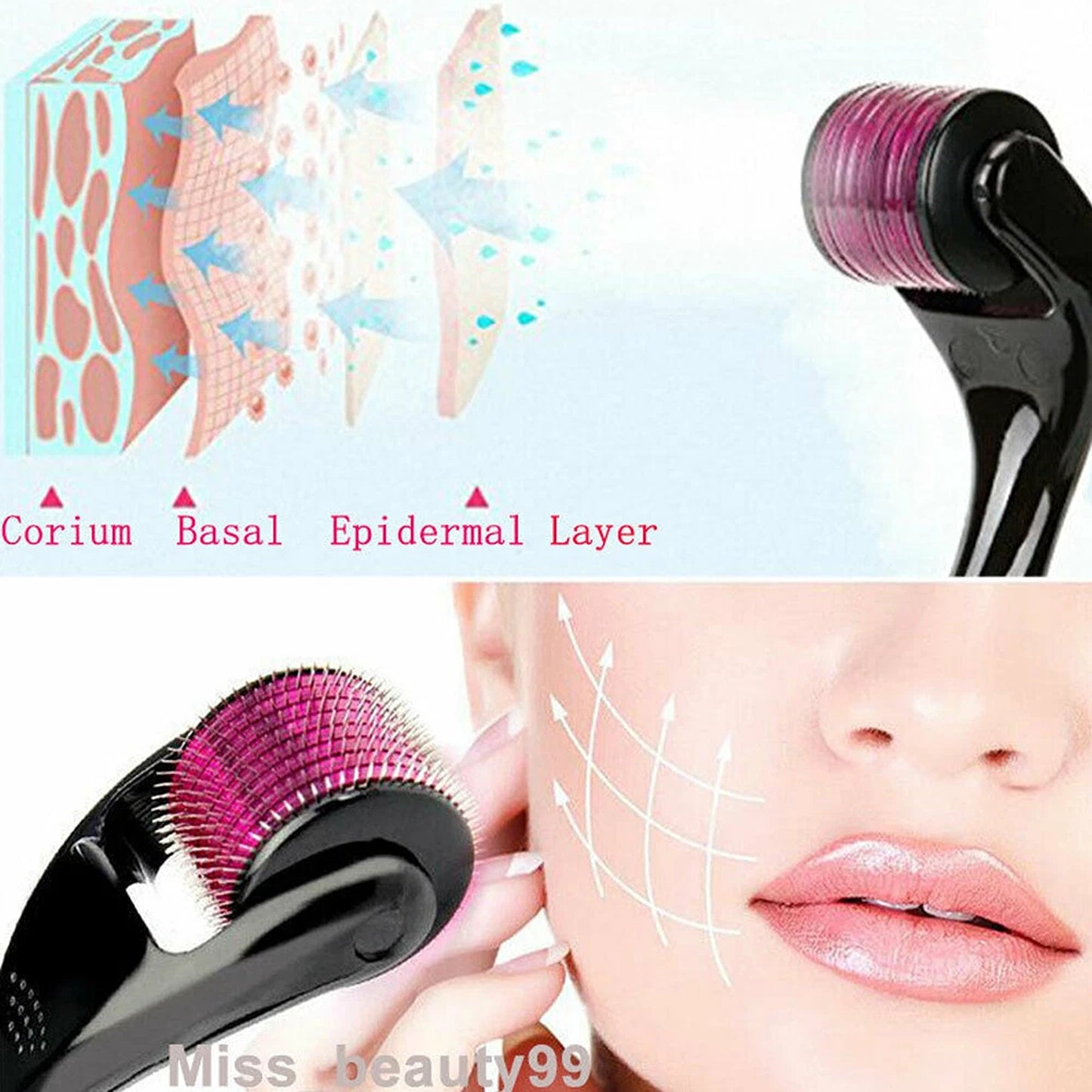 540 Titanium Derma Roller for Beard Hair and Skin Care