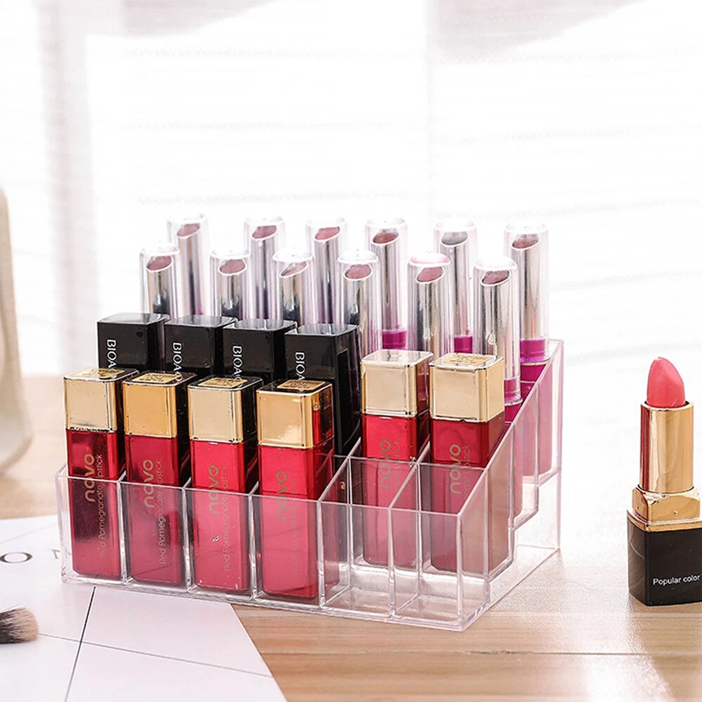 Lipstick Storage Organizer Display Stand for Makeup Collection