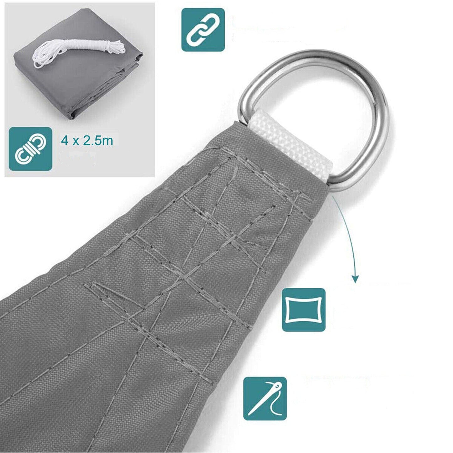 Grey Heavy Duty Shade Sail Waterproof Canopy