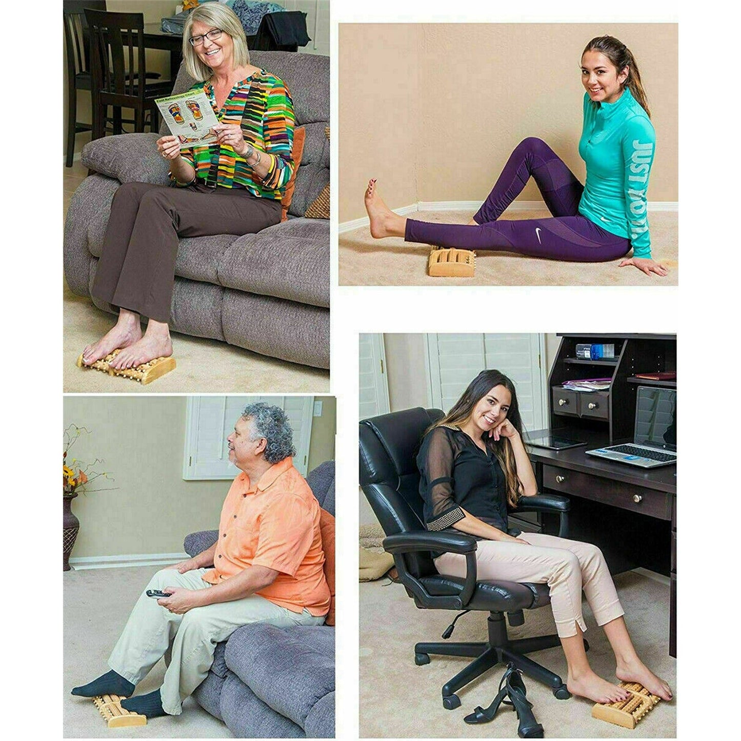 Acupressure Tool Wooden Foot Massage Roller