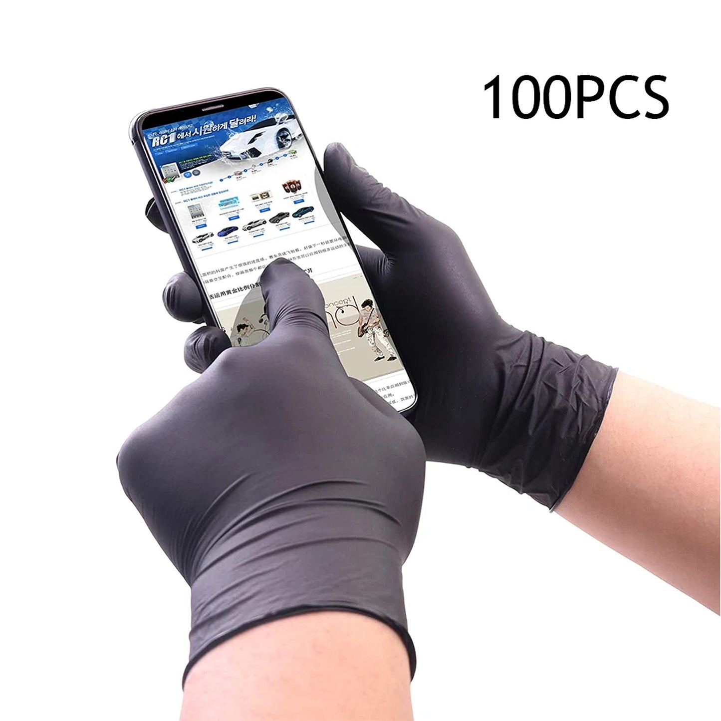 Industrial Mechanic Disposable Nitrile Gloves Rubber Blend Powder Free 100pcs