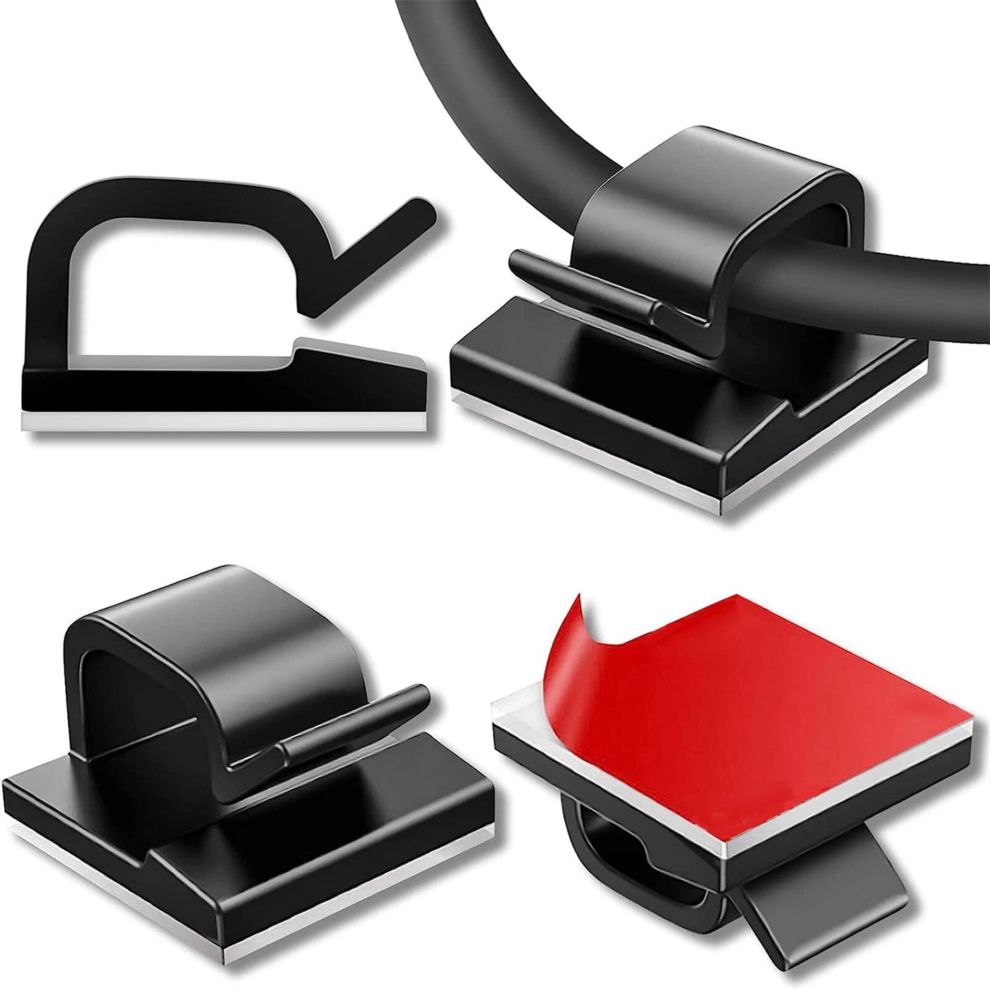 Cord Organizer with Adhesive Cable Management Clips - 20pcs