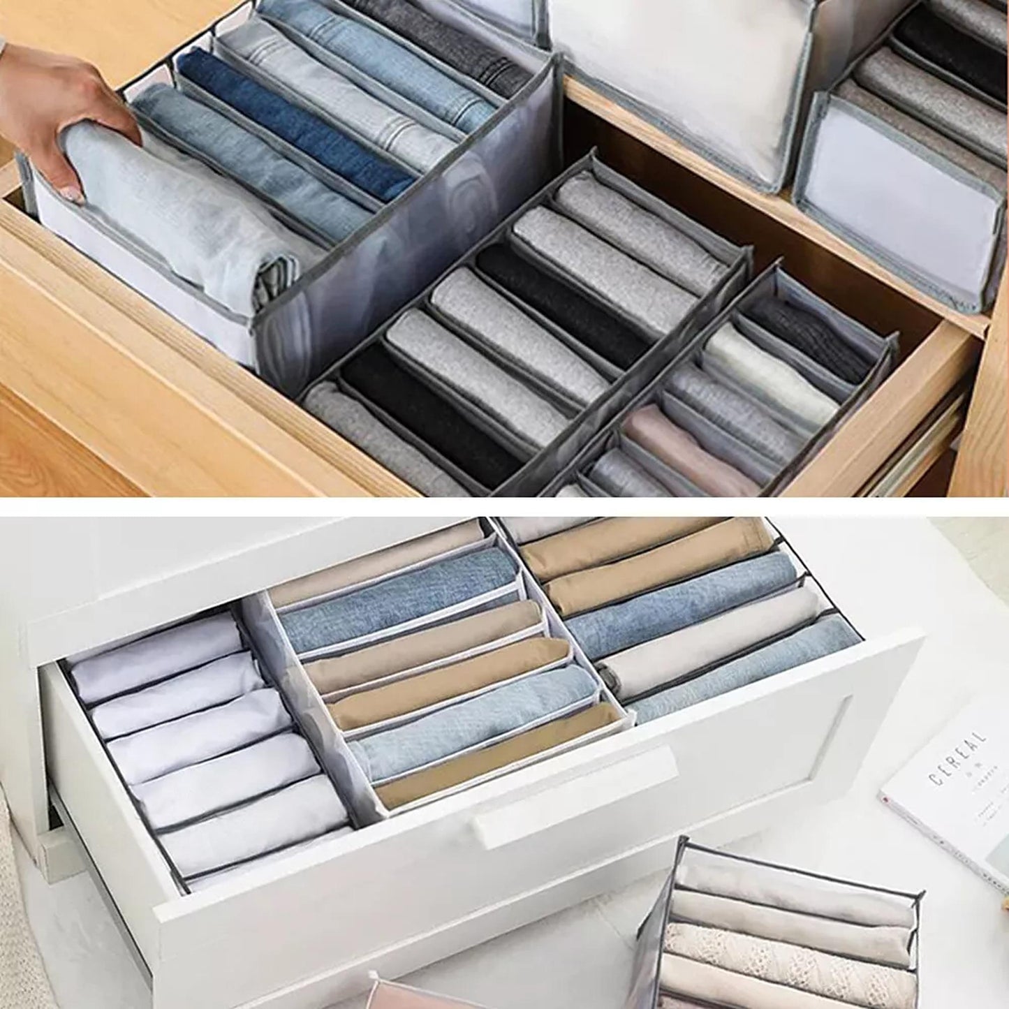 Clothes Organizer Wardrobe Storage Box Drawer Divider Mesh in Multiple Sizes