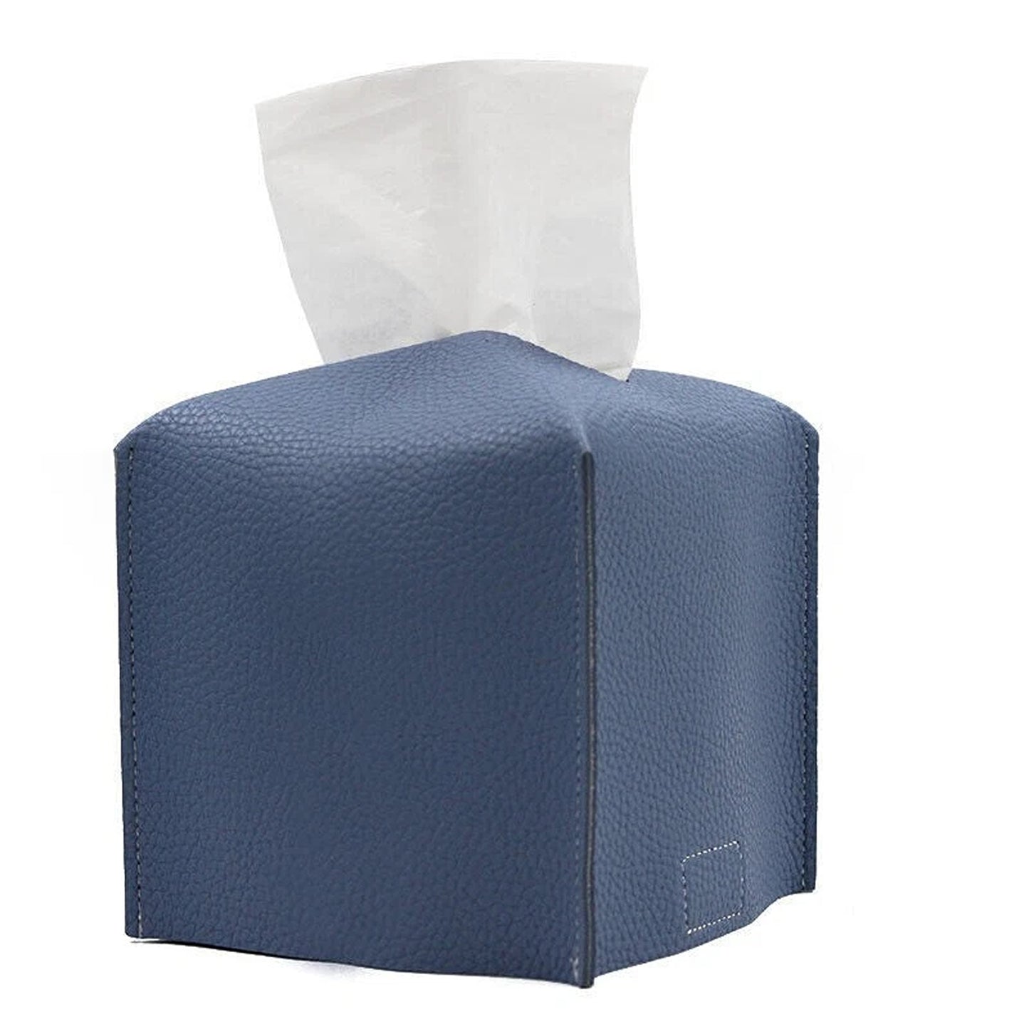 Tissue Box Storage Organizer with Elegant PU Leather Finish - Blue
