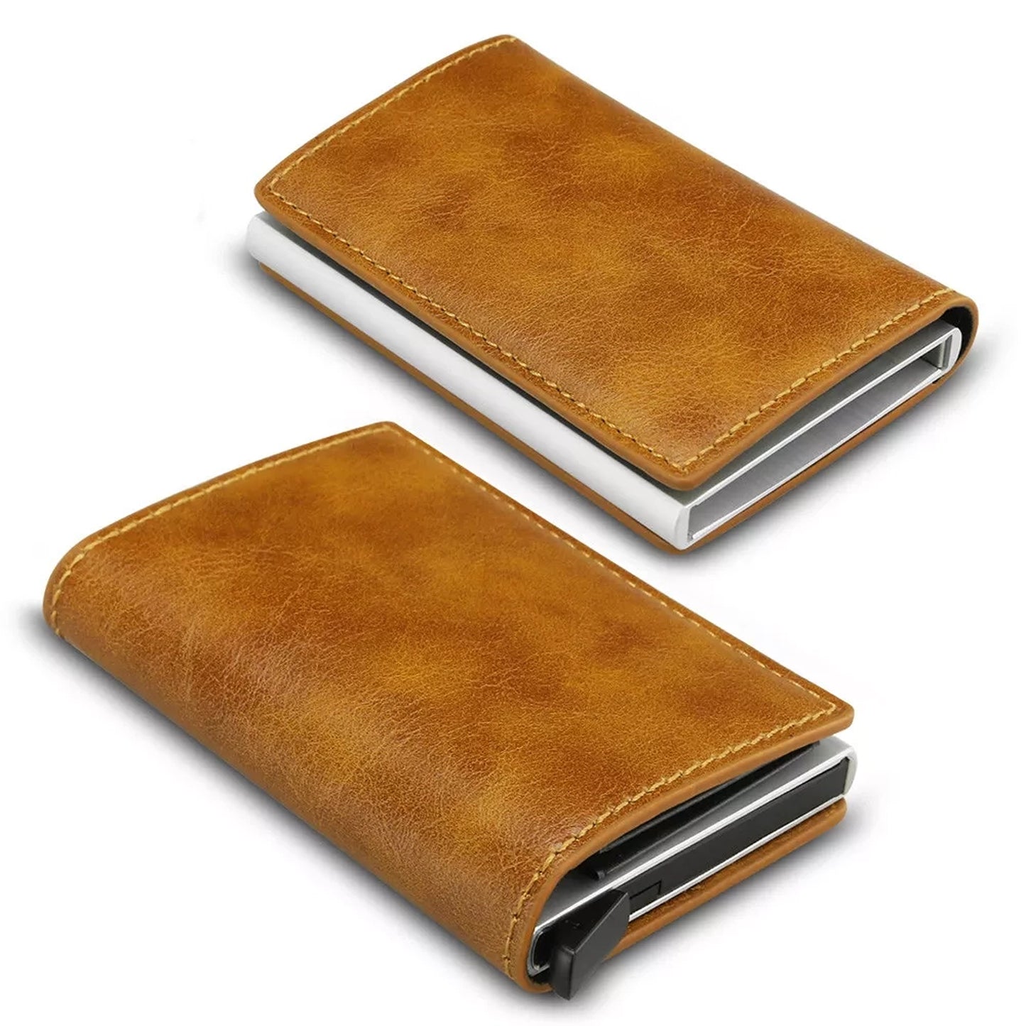 Mens RFID Blocking Leather Wallet with Credit Card Holder and Money Clip