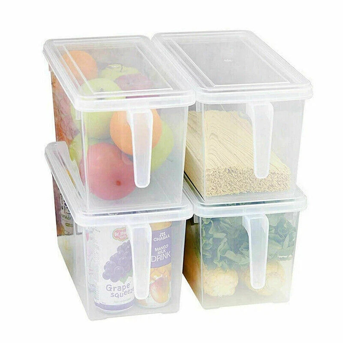 Refrigerator Storage Box Food Container Kitchen Fridge 4x