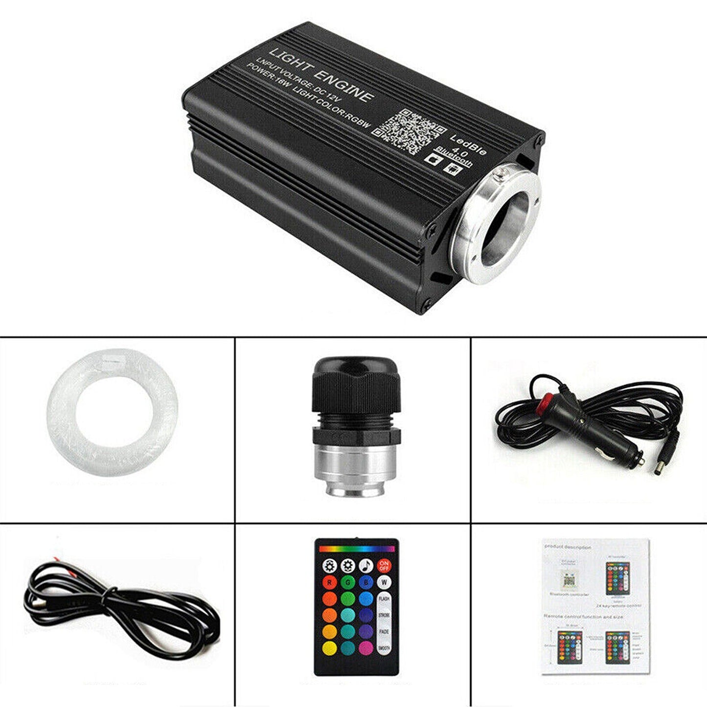 Fiber Optic Car Headliner Twinkle Star Light LED Light Source Machine Kit - 500pcs