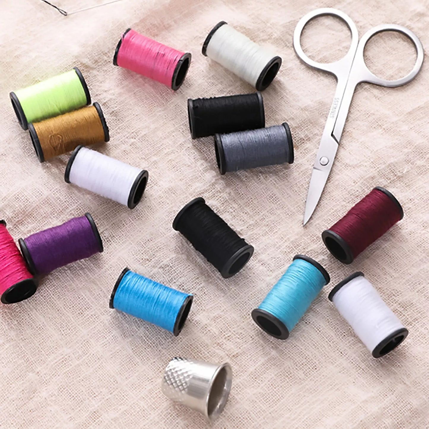 Portable Sewing Kit for Home and Travel with Thread Needles and Case