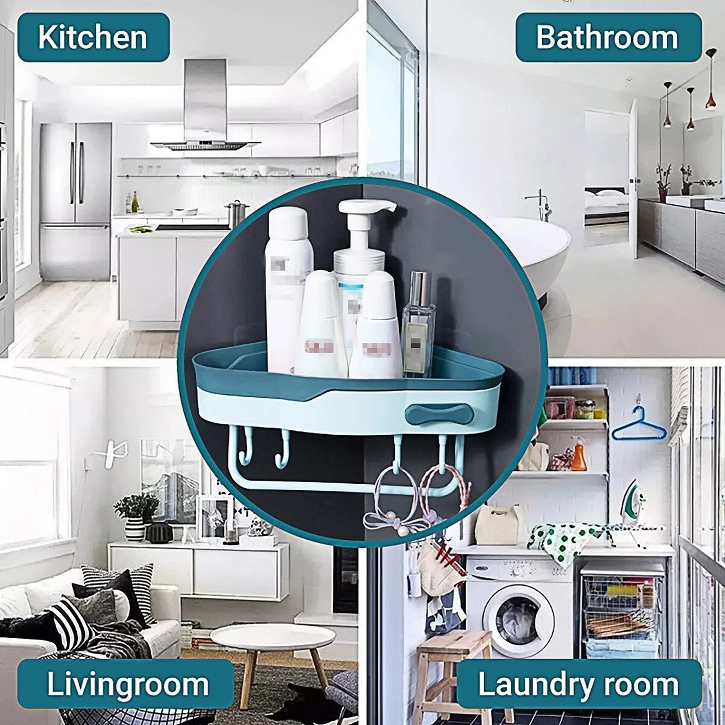Bathroom Corner Caddy Shelf for Shampoo and Soap