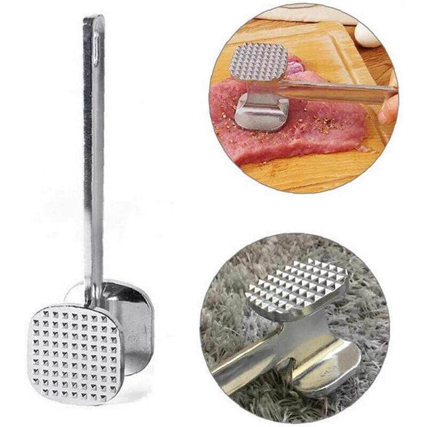 Aluminum Meat Tenderizer Hammer for Steak Chicken and Beef