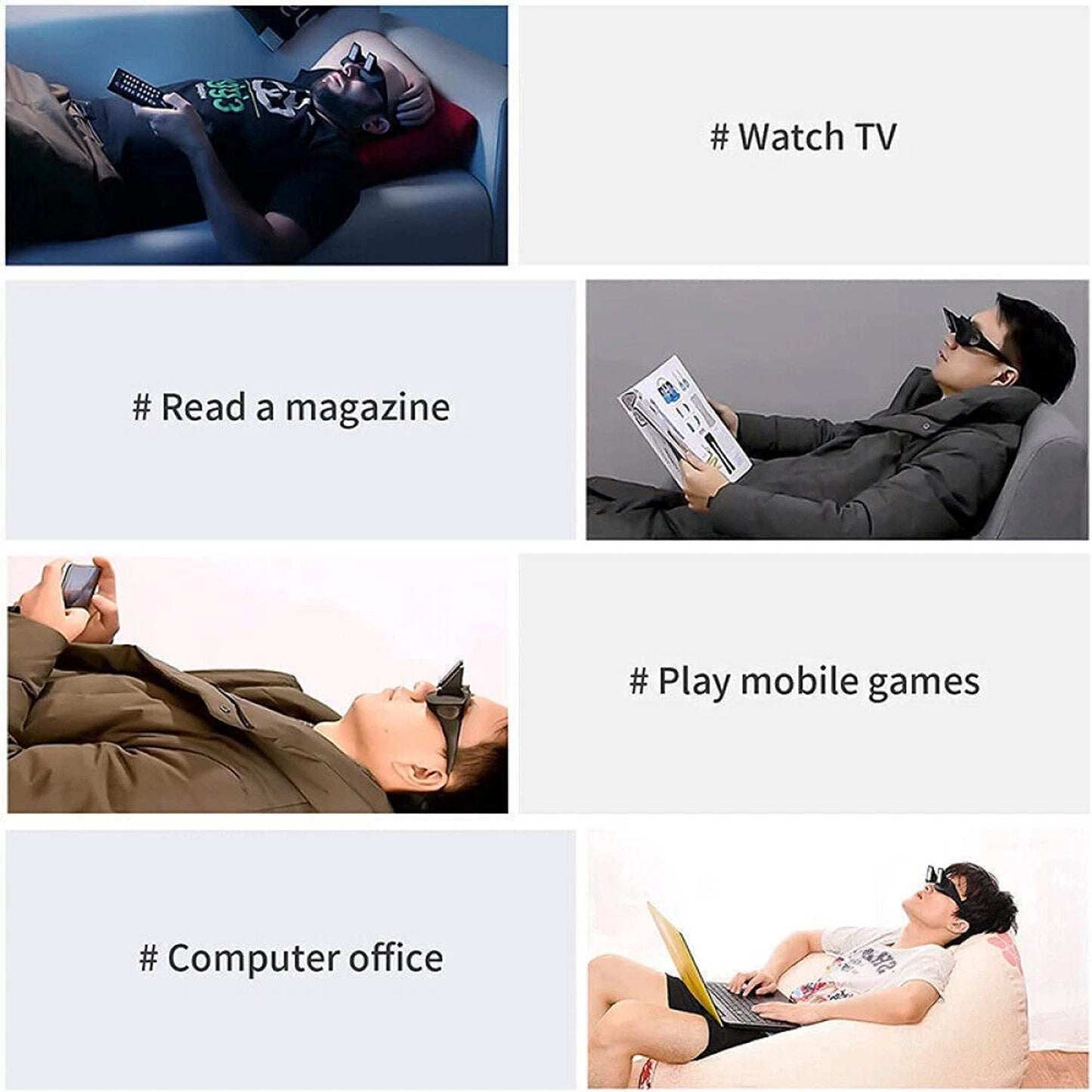 Lazy Glasses 90 Degree Bed Reading Prism Glasses