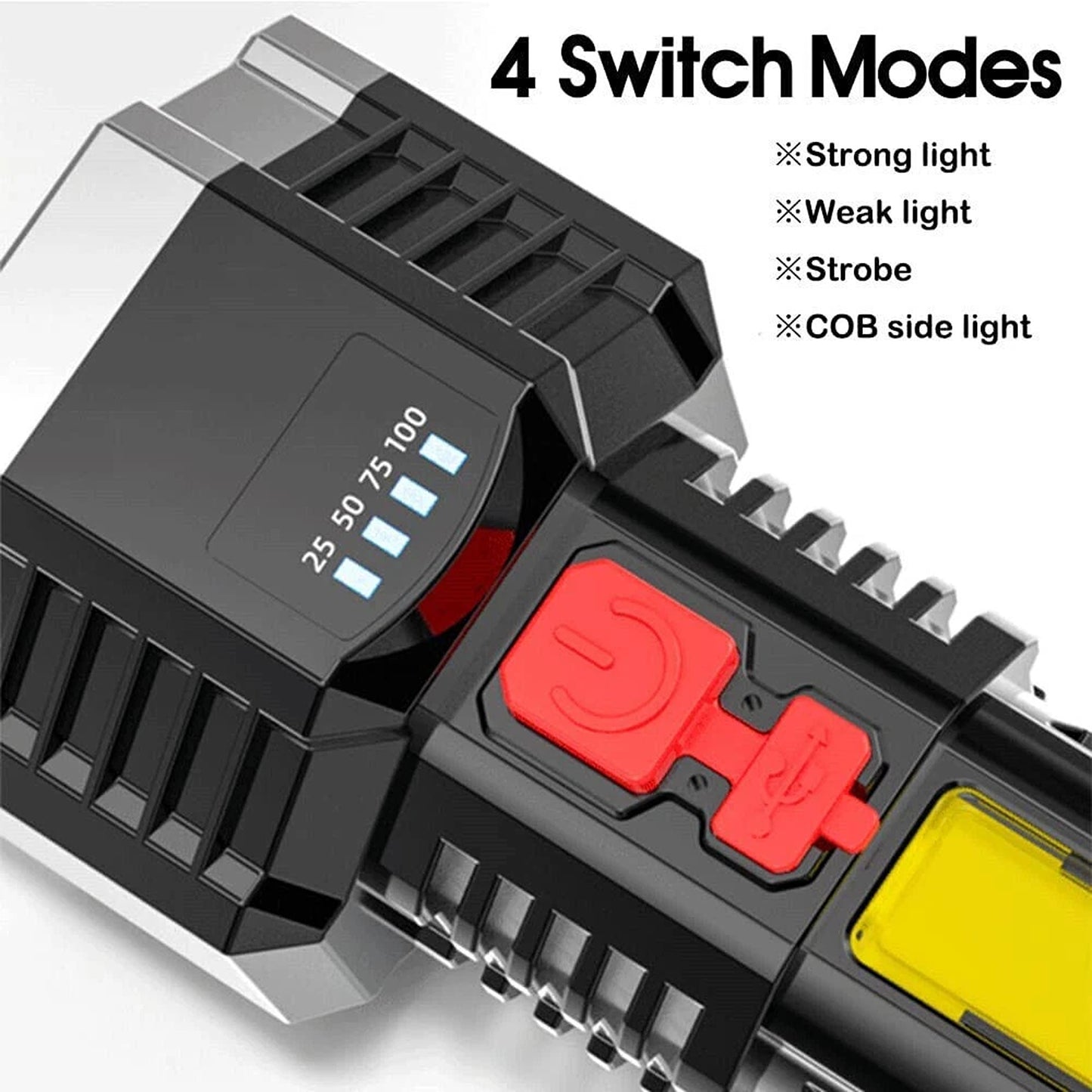 Tactical LED Flashlight USB Rechargeable Super Bright