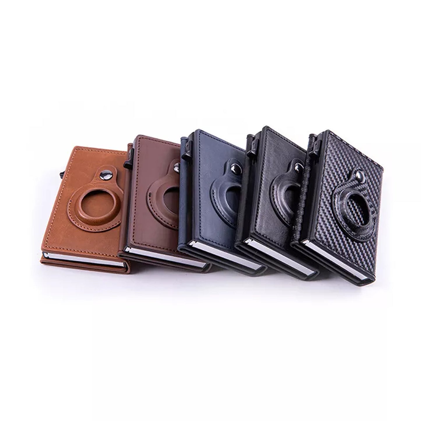 PU Leather Wallet with AirTag Holder Credit Card and Cash Case