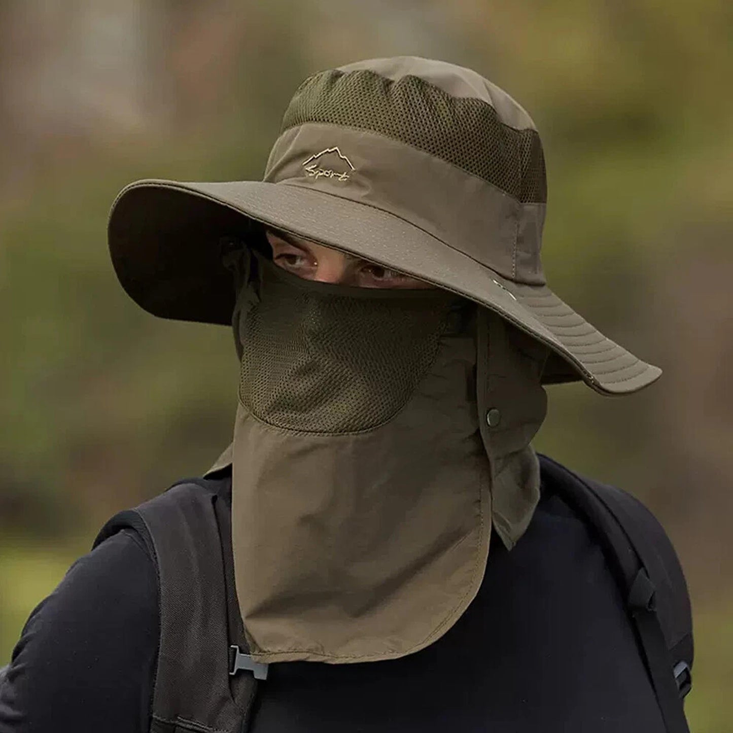 Sun Protection Hat with Neck Flap for Men and Women Hiking or Fishing