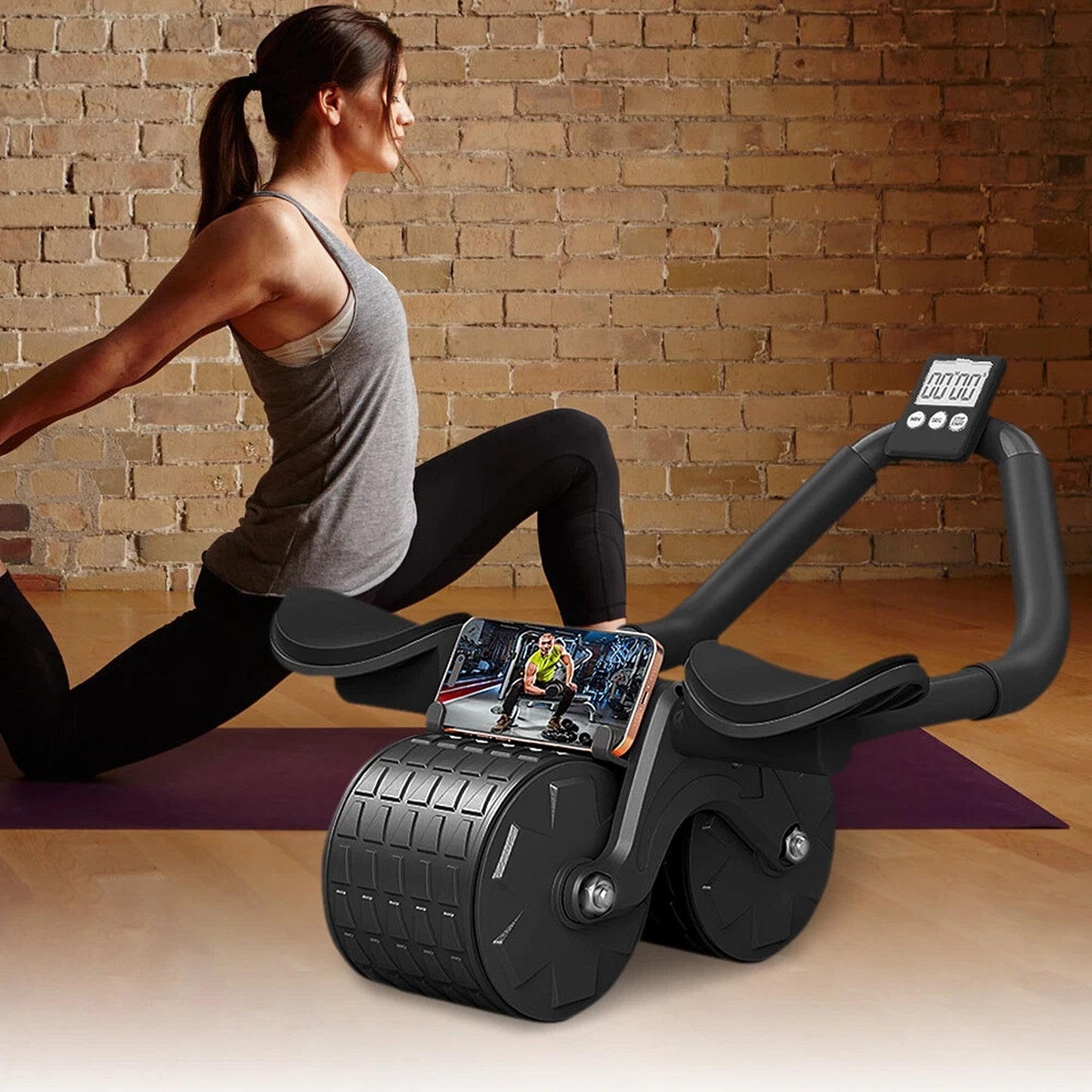 Automatic Rebound AB Roller Abdominal Wheel Anti Slip Fitness Exercise Trainer