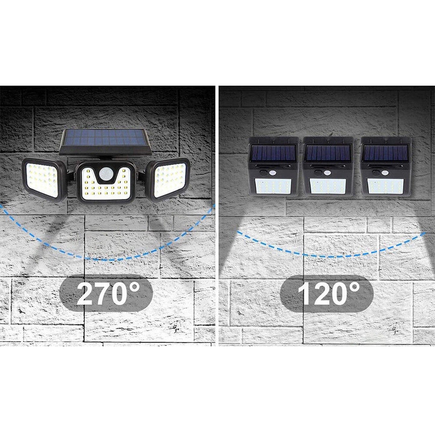 3 Head Solar Motion Sensor Light Outdoor