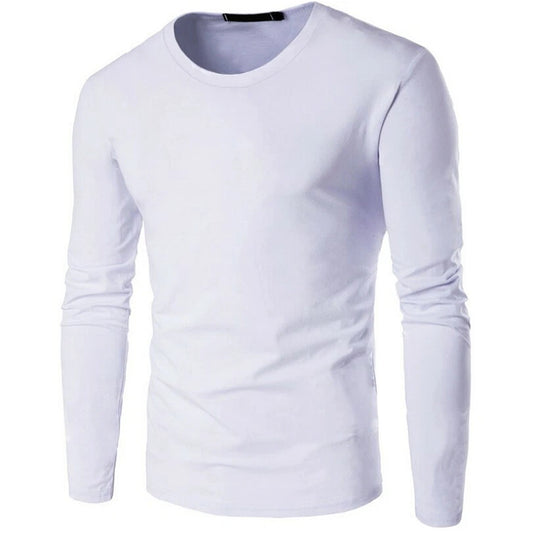 Premium Heavy Cotton Long Sleeve T Shirt for Men - White