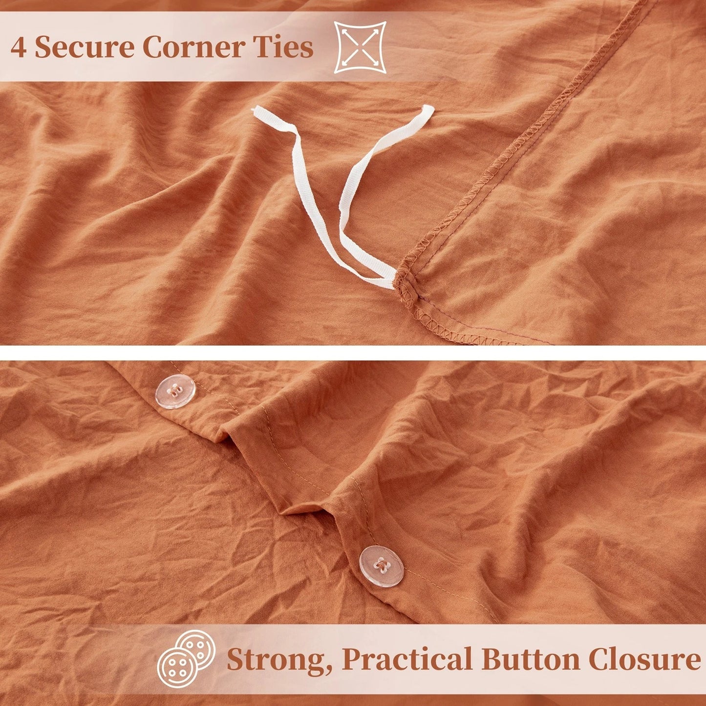 Rust 2000 Thread Count Quilt Cover Set Soft Luxury Bedding