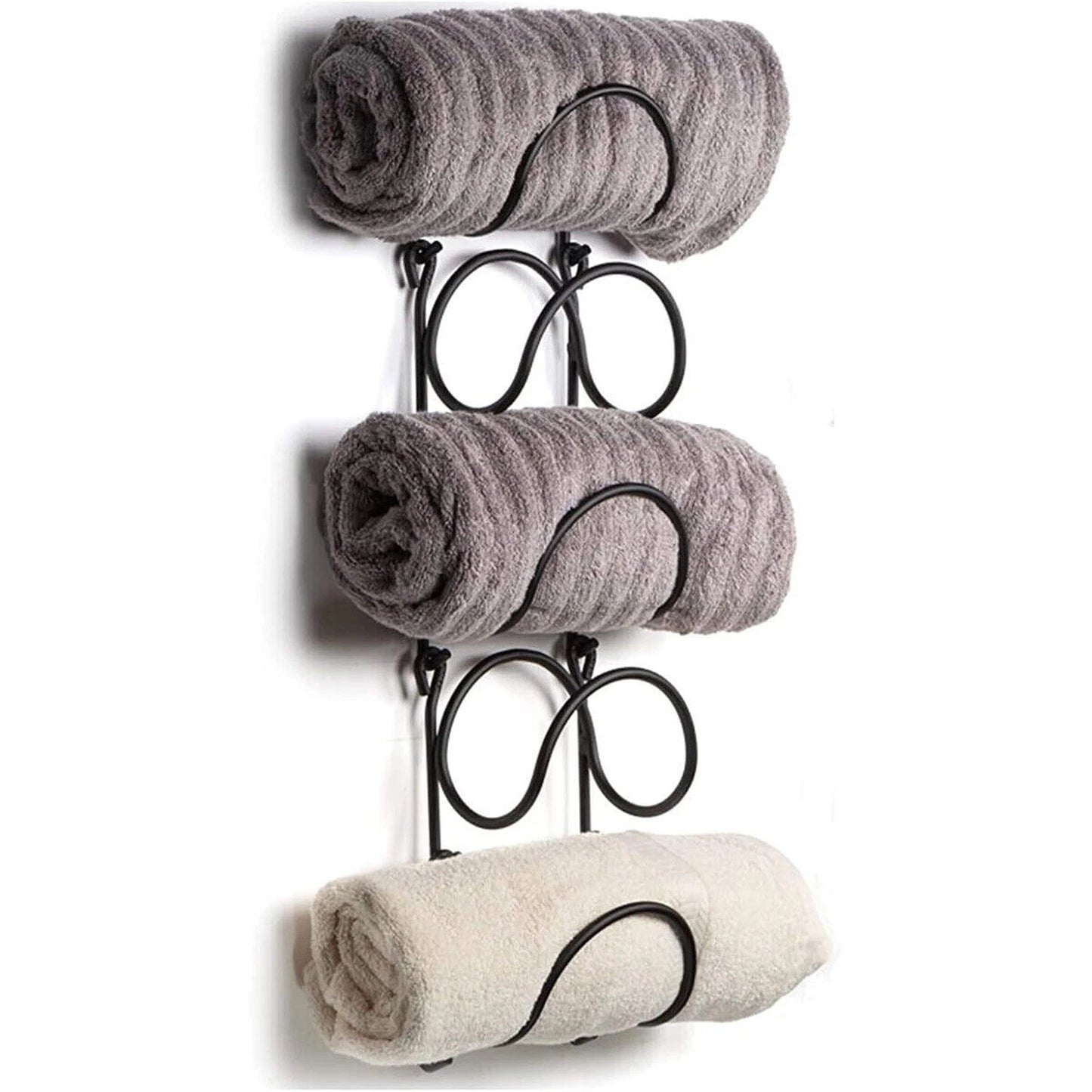 Wall Mounted Bathroom Shelf with Towel and Wine Holder