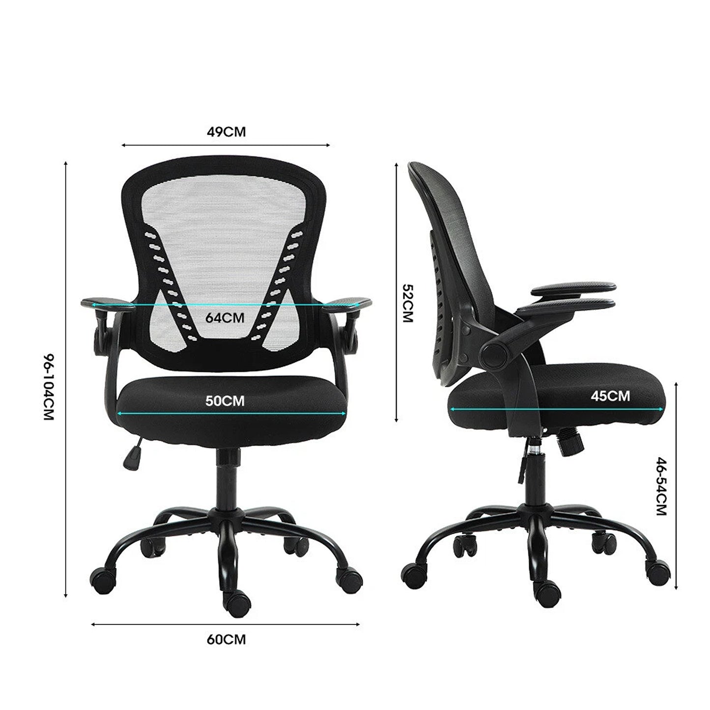 Ergonomic Office Desk Chair Mesh Comfortable Computer Study Chair Black