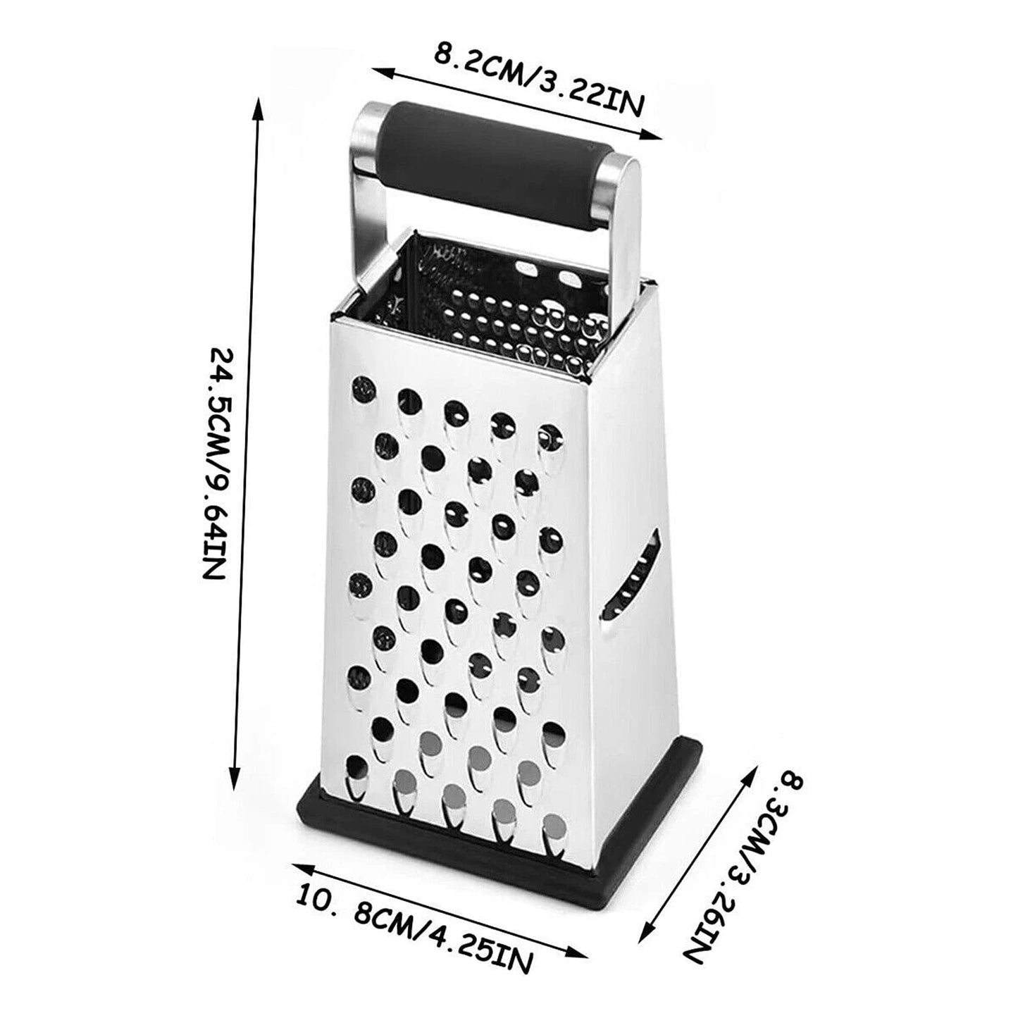 4 Sided Stainless Steel Food Grater for Cheese and Veggies