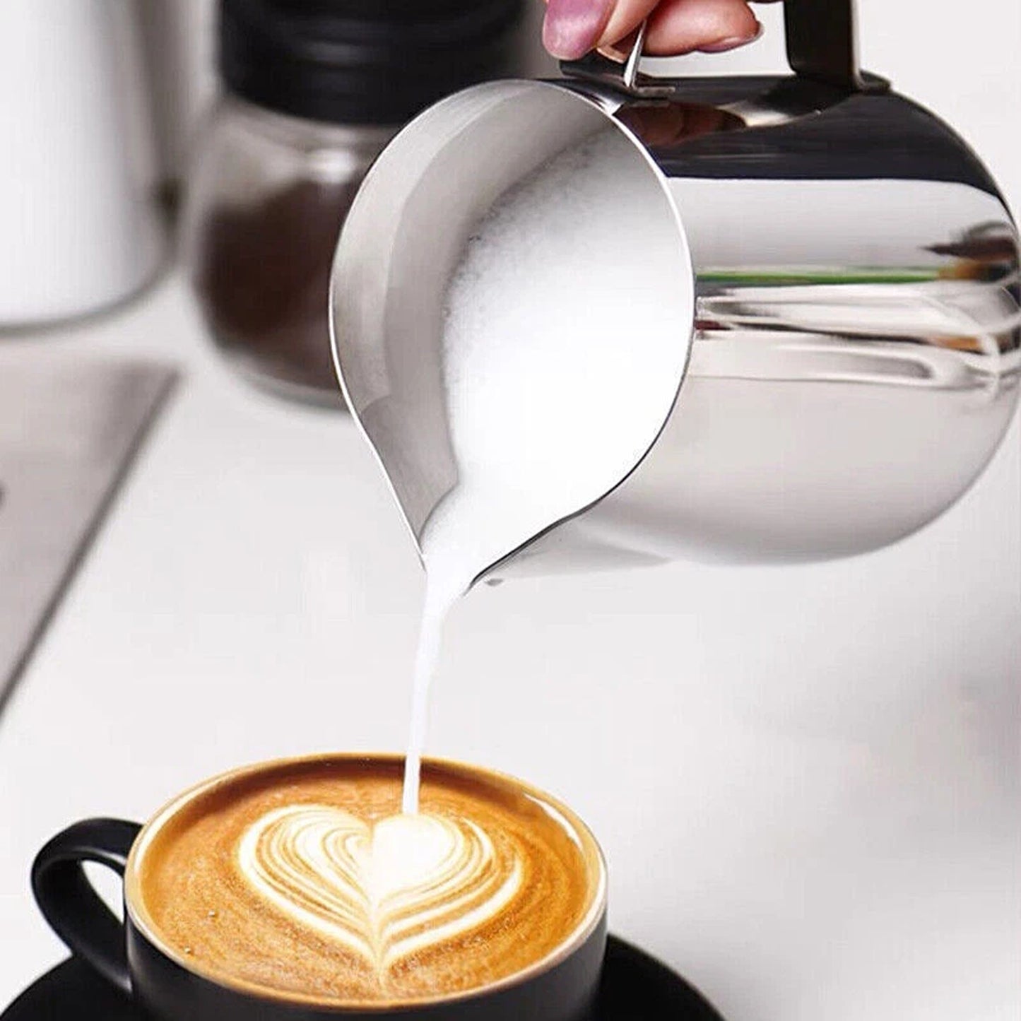 Stainless Steel Milk Frothing Pitcher with Scale for Coffee and Latte