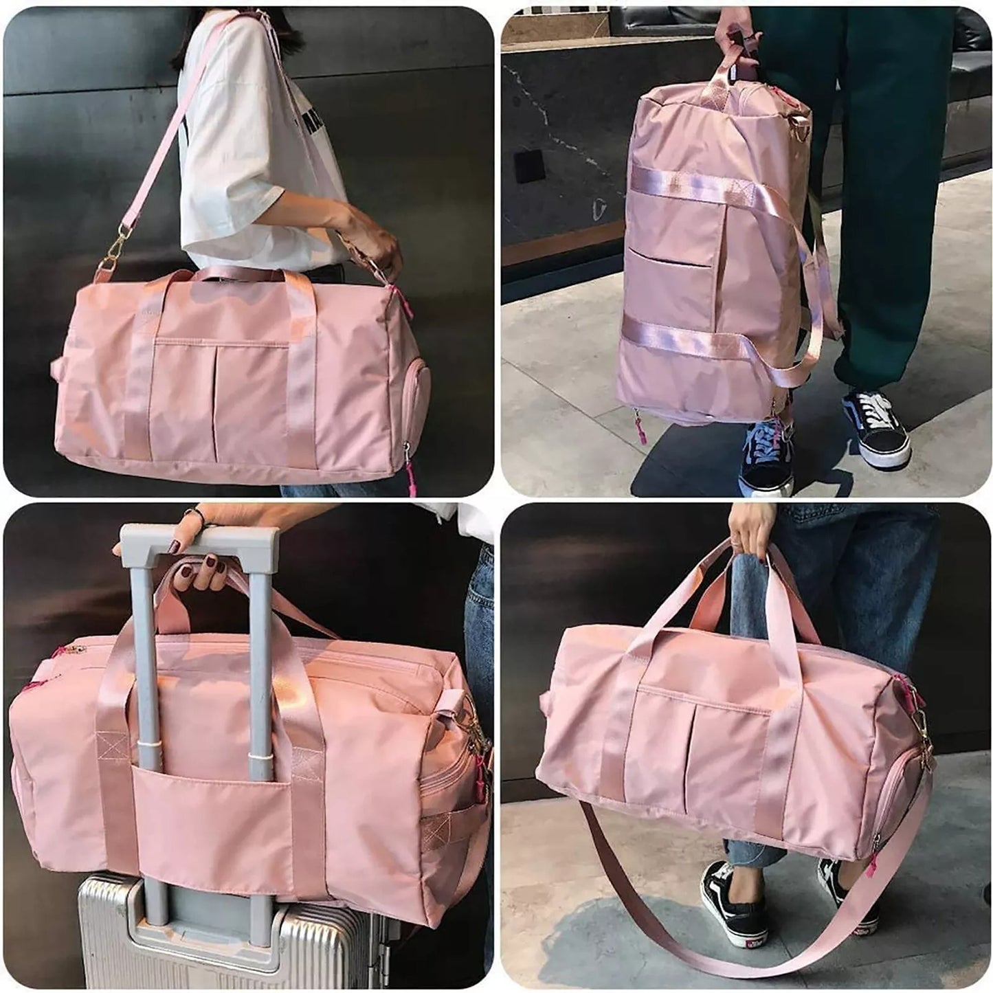 Large Capacity Travel Bag for Women Gym Sports Duffel with Shoulder Strap