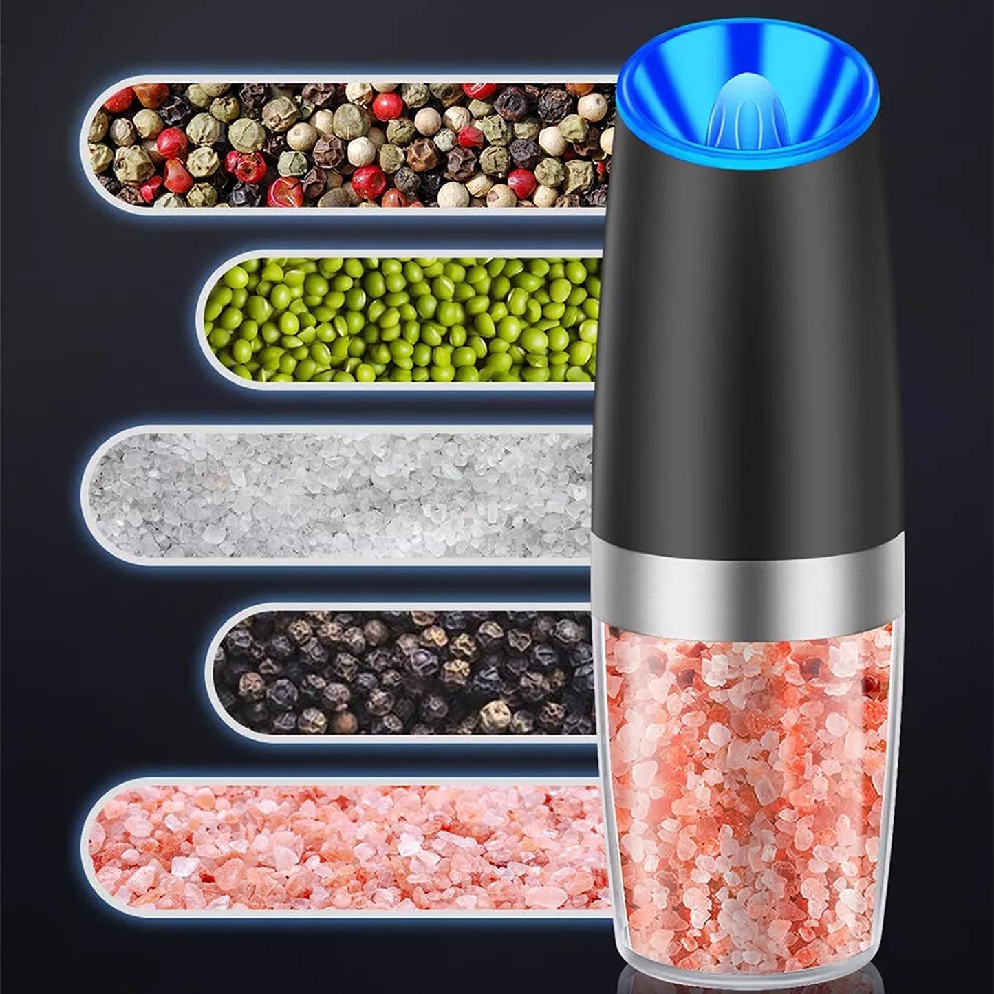Gravity Electric Salt and Pepper Grinder Set 2 Pack