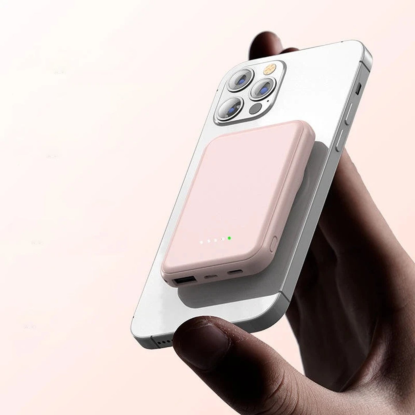 Green 10000mAh Mini Magnetic Portable Wireless Charger
