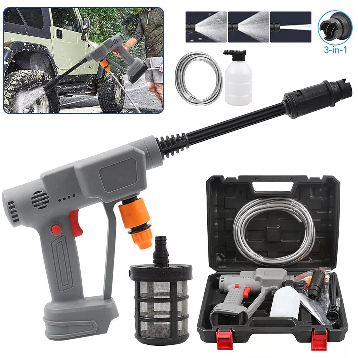 Cordless Jet Wash Cleaner Gun Compatible with Makita Batteries